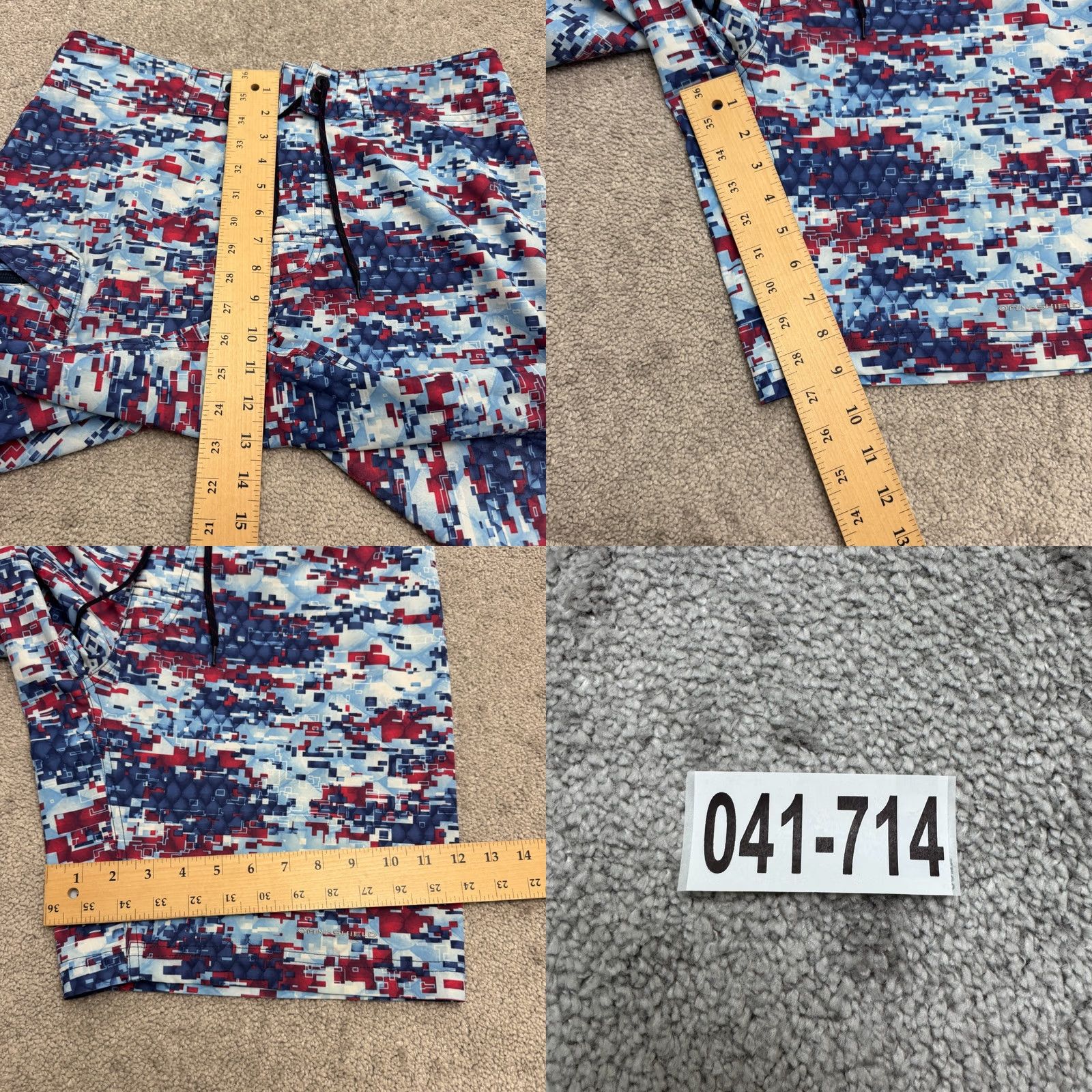 Vintage Columbia PFG Offshore II Omni Shield Swim Trunks Board Shorts Men 32 Multi Geometric Pattern Size US 32 / EU 48 - 9 Thumbnail