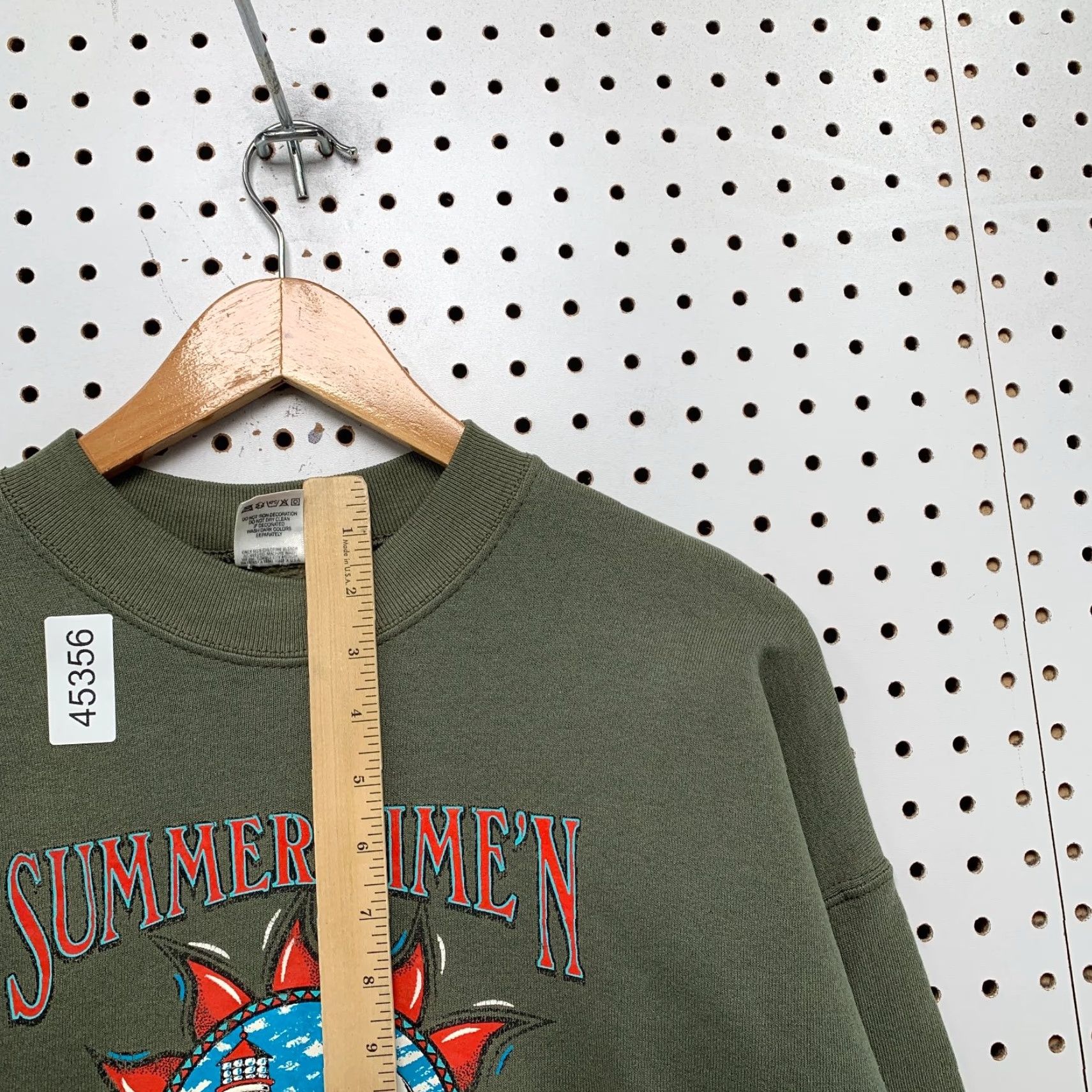 Fruit Of The Loom VINTAGE Michigan Sweatshirt Mens XL Olive Green Fleece Outdoor 90s USA Nike Shirt Size US XL / EU 56 / 4 - 7 Thumbnail