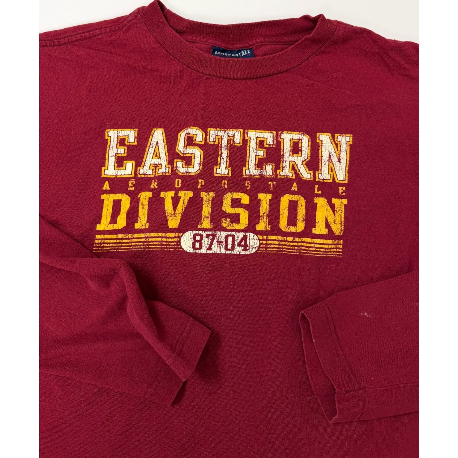 Aeropostale VINTAGE Aeropostale Shirt Men XL Graphic Print Long Sleeve Maroon Red Cotton Jersey T-Shirt Logo Sports Y2K 2000s Fall Summer 90s Mens Size US XL / EU 56 / 4 - 2 Thumbnail