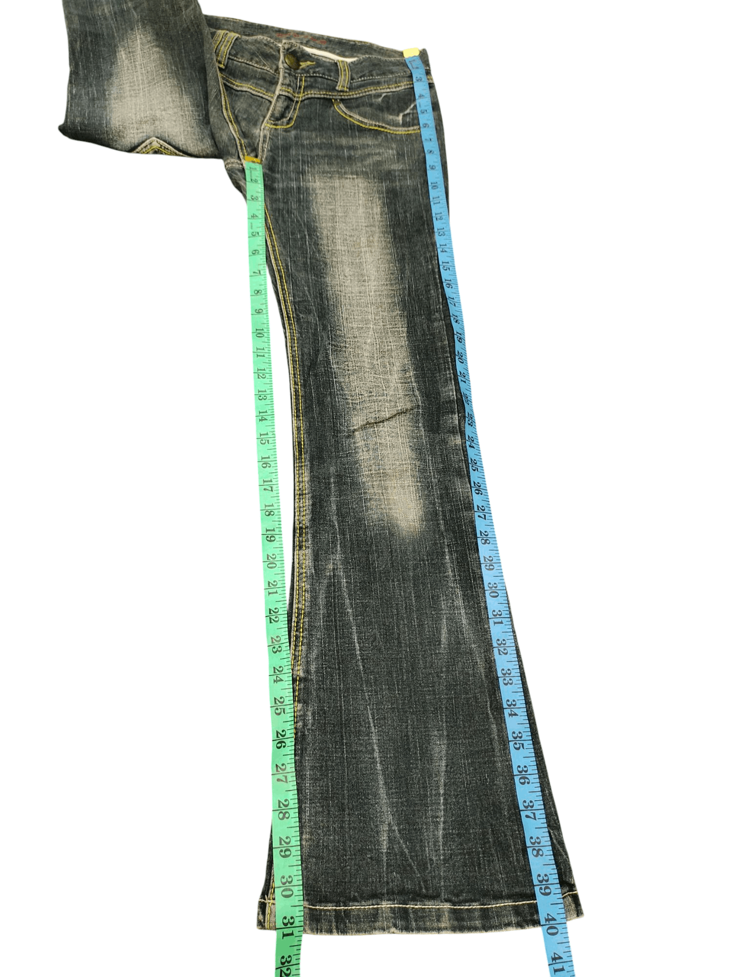Tornado Mart Flare Jeans Chow Tribal Clawmark Denim Bootcut Low Rise Size US 28 / EU 44 - 15 Thumbnail