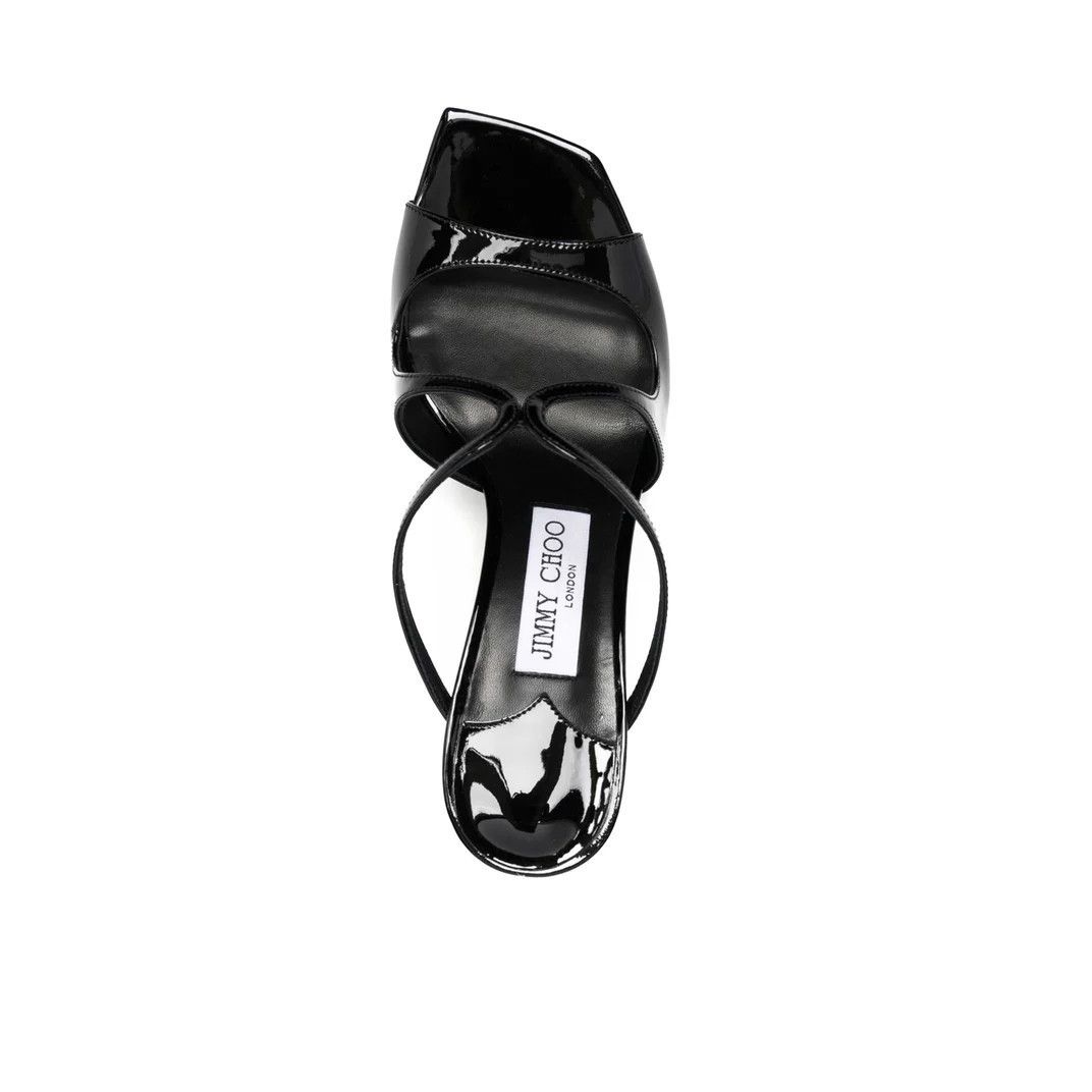 JIMMY CHOO Anise 75mm Black Sandals New & Authentic (Women'