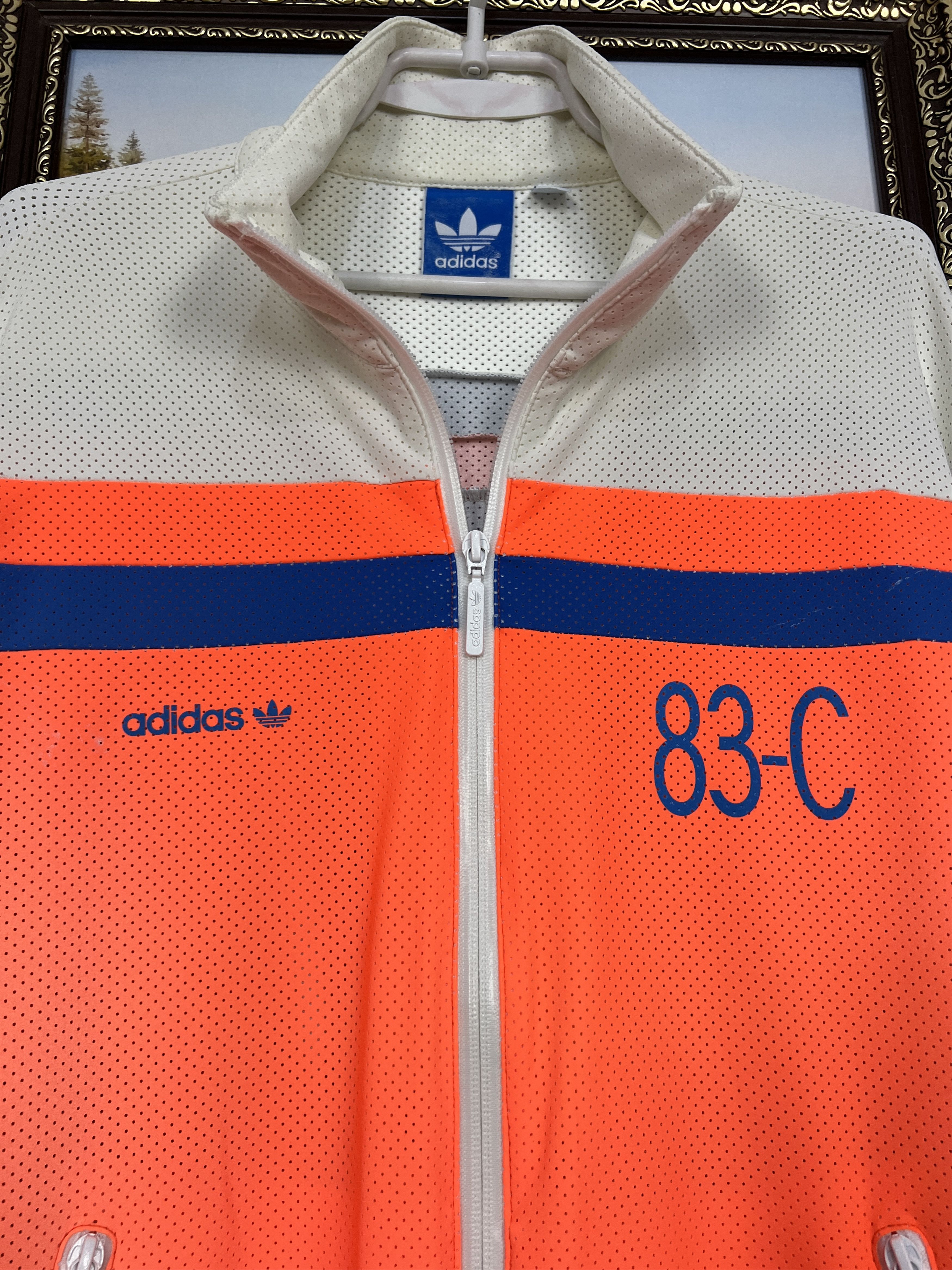 Adidas Adidas 83-C Jacket Outerwear White Red Track Top Zip Nylon Size US M / EU 48-50 / 2 - 3 Thumbnail