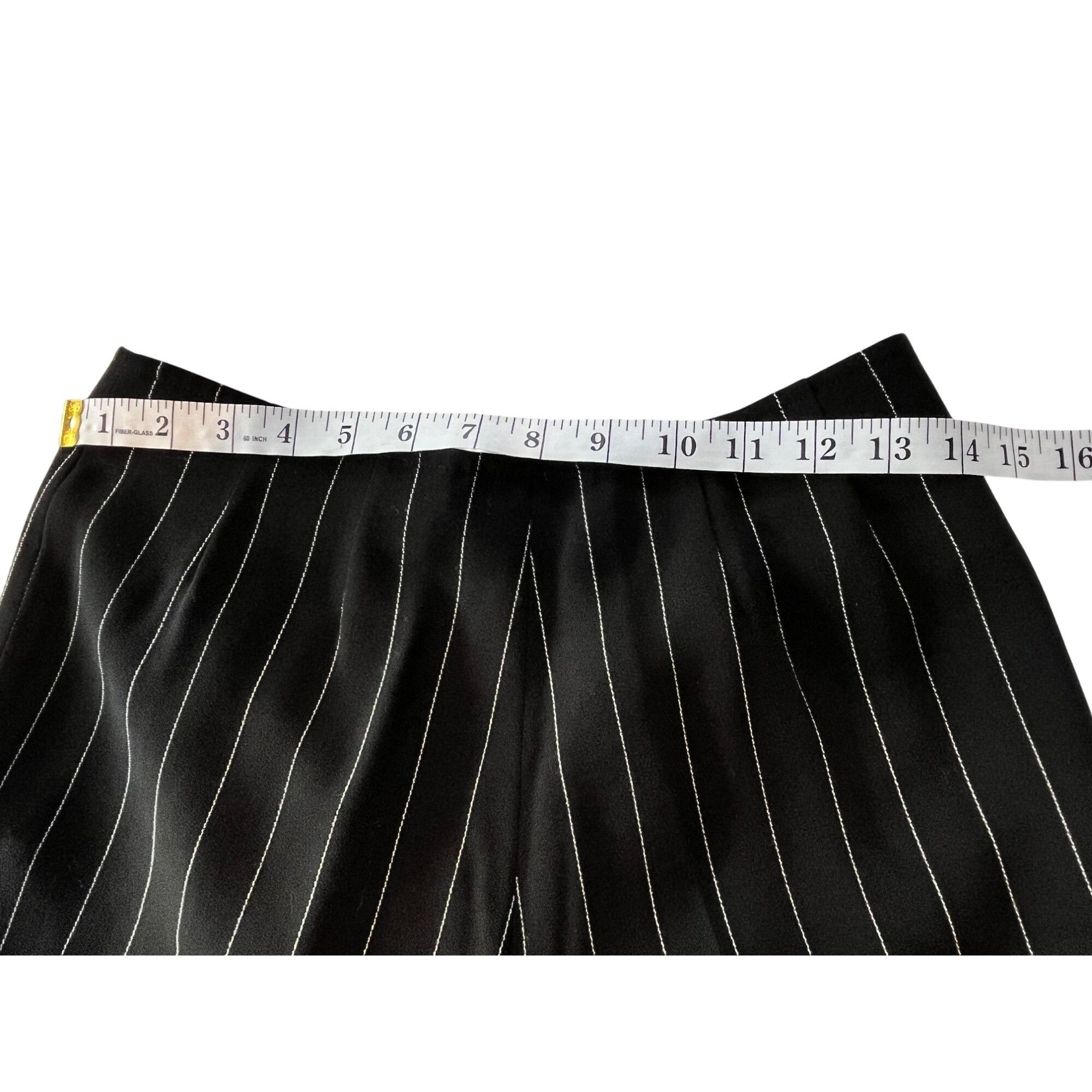 Vintage Worldly Things Pinstriped Wool Pants Womens Sz 12 Black & Wh Size 34" / US 12 / IT 48 - 4 Thumbnail