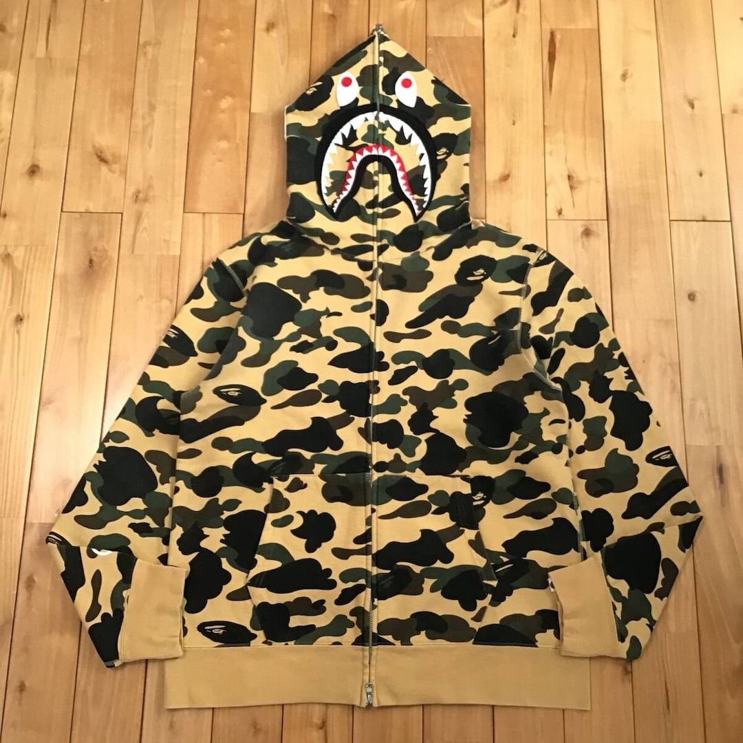 Bape BAPE 1st camo yellow shark full zip hoodie a bathing ape WGM Size US XL / EU 56 / 4 - 1 Thumbnail