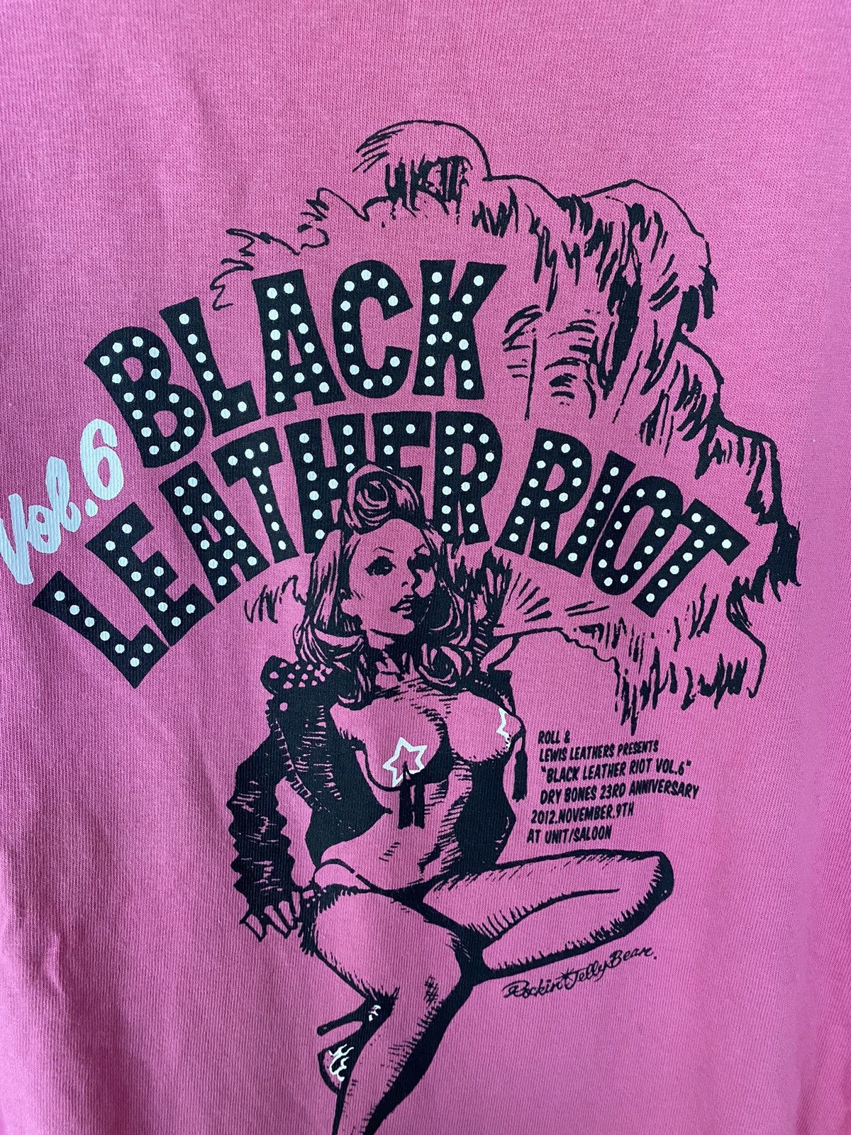 Dry Bones DRY BONES Black Leather Riot Pin-up girl tee Size US M / EU 48-50 / 2 - 4 Thumbnail