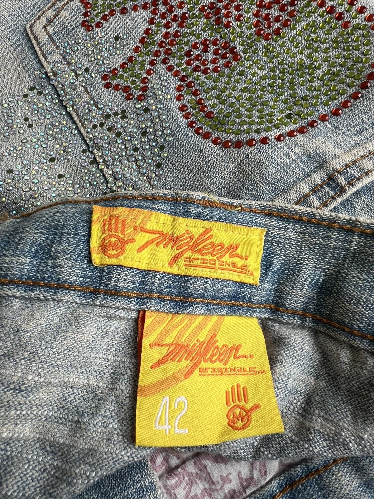 Ed Hardy Y2K Ed Hardy Style Skulls Swarovski Logo Pocket Baggy Jeans Size US 42 / EU 58 - 14 Thumbnail