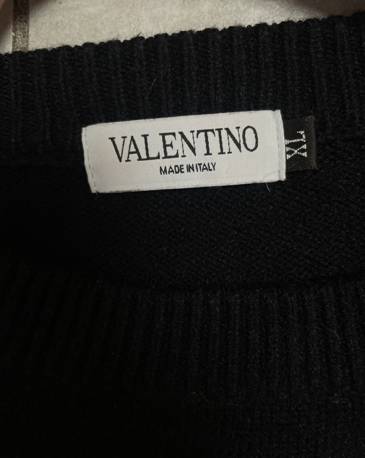 Valentino Valentino Black Logo Knit Crew-Neck Sweater Size US XL / EU 56 / 4 - 8 Thumbnail