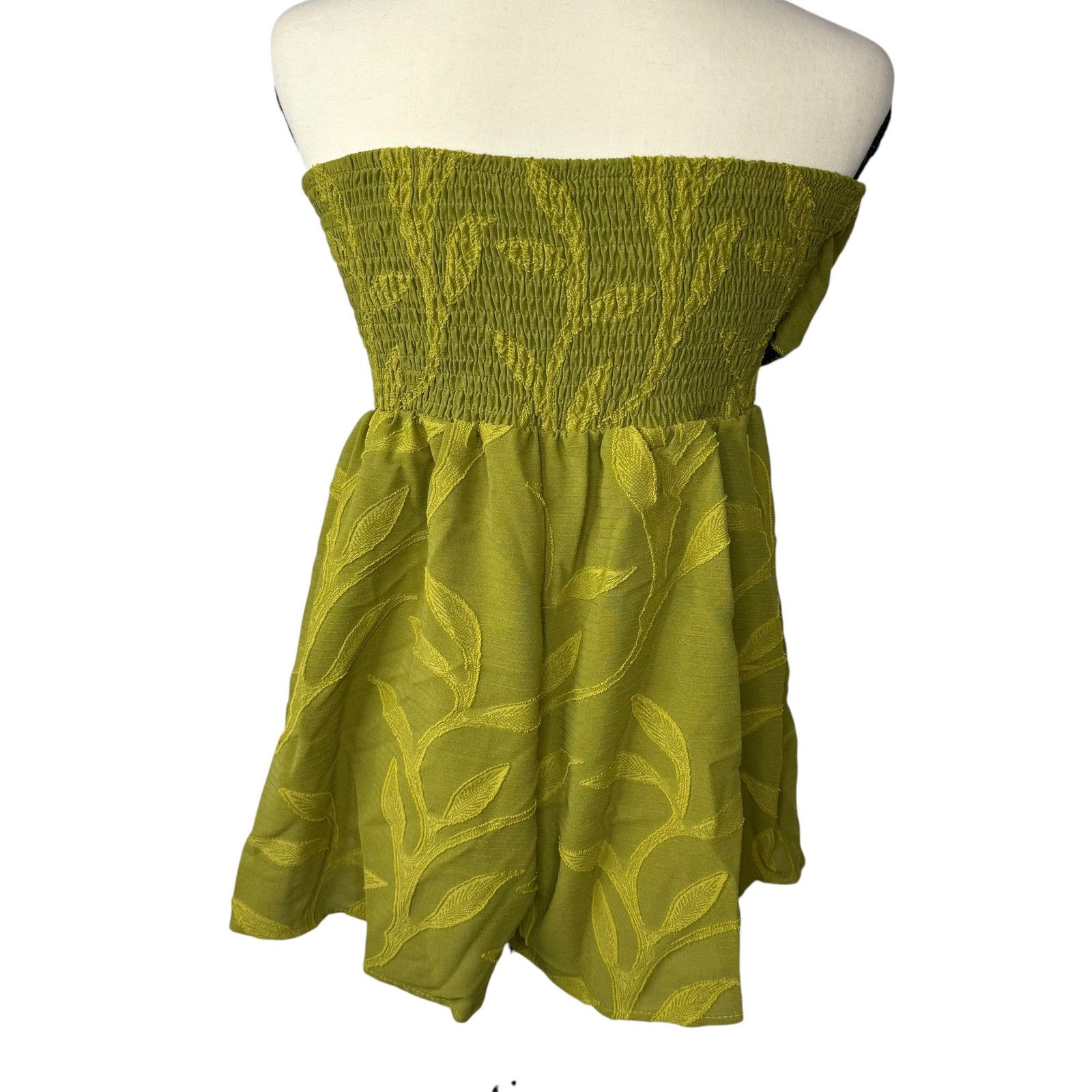 Shein Olive Green Strapless Bow Romper (L) Size L / US 10 / IT 46 - 3 Thumbnail
