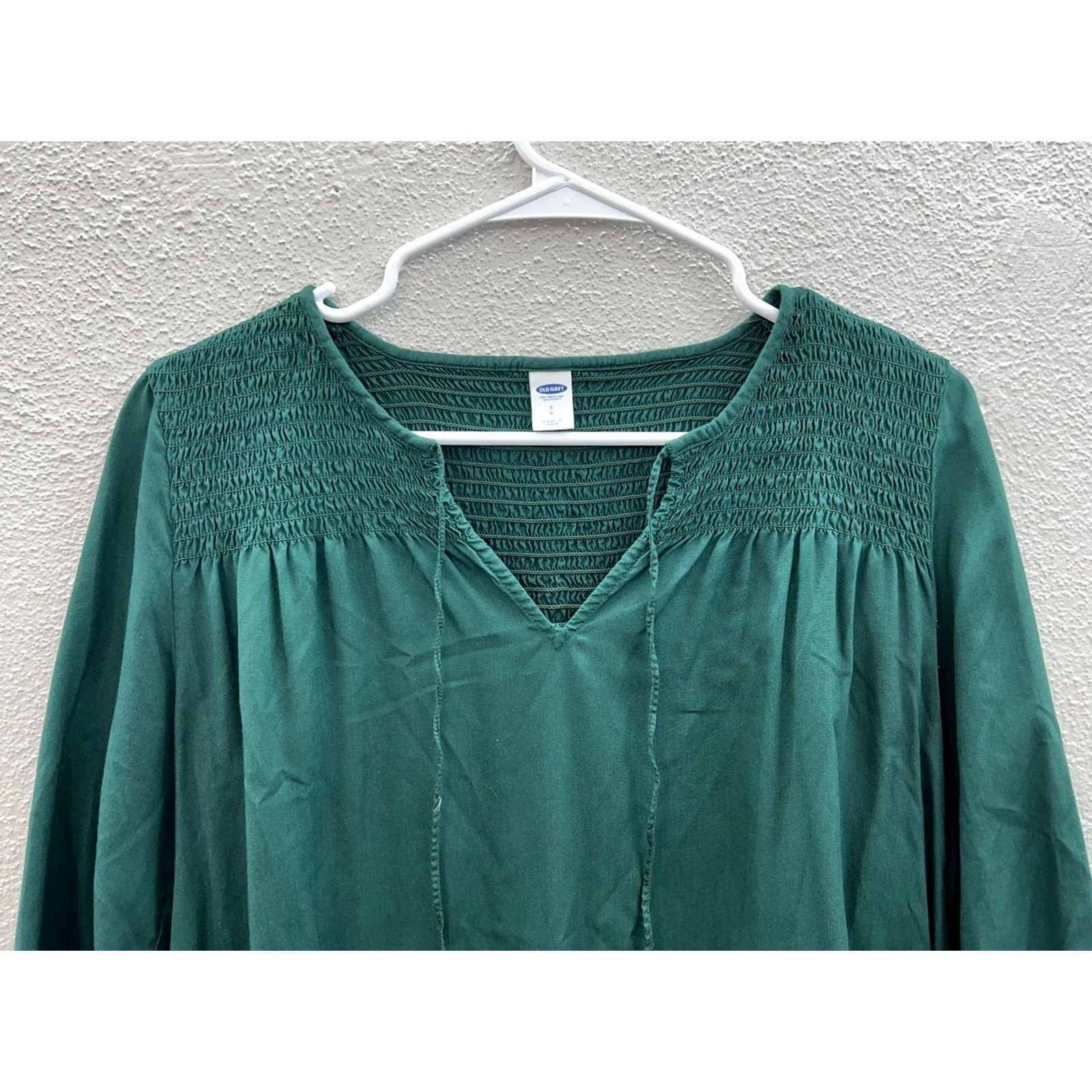 Old Navy Womens Old Navy Dress Long Sleeve V-Neck Green Small Shirt/Midi? Size S / US 4 / IT 40 - 2 Thumbnail