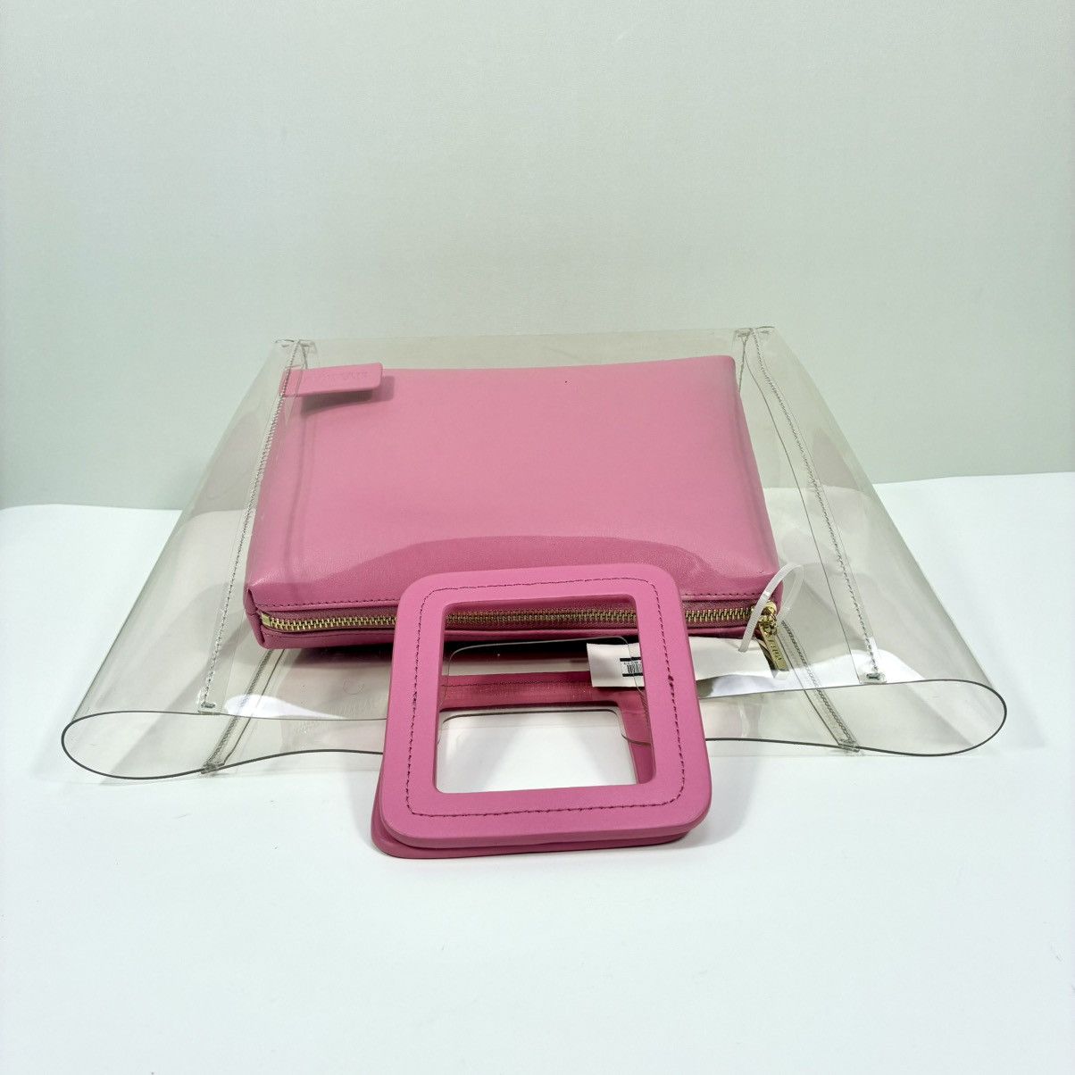 Staud Staud Shirley Transparent Handbag Tote Leather Clear Pink Size ONE SIZE - 12 Thumbnail