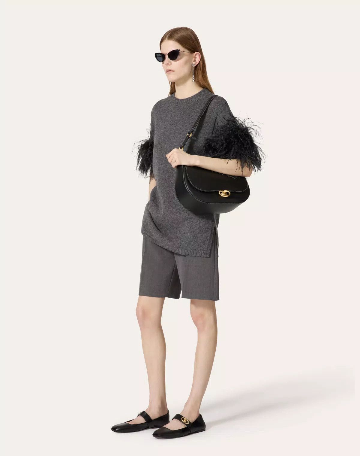 Valentino o1s1wg110426 Wool Jumper With Feathers in Grey Size S / US 4 / IT 40 - 7 Thumbnail