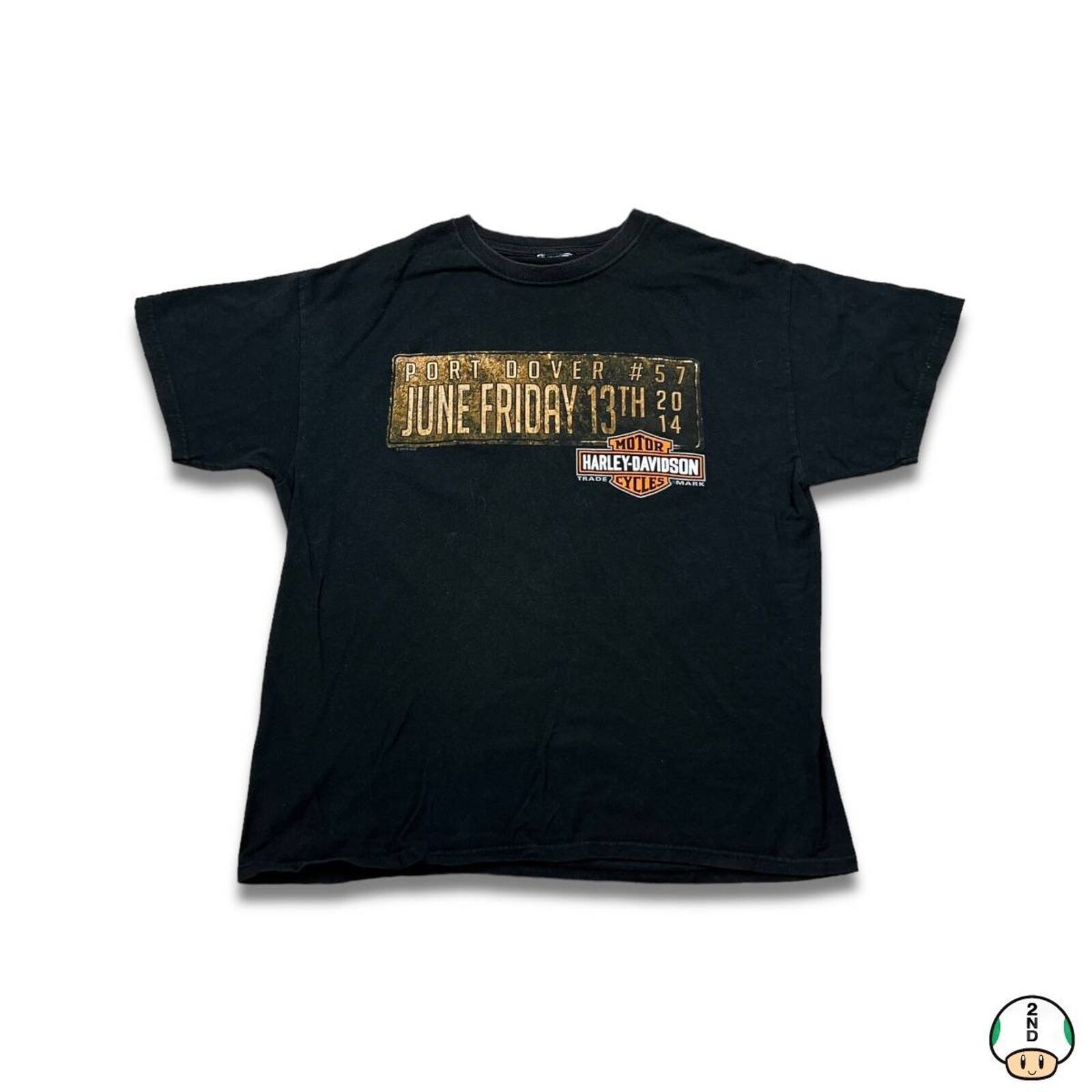 Harley Davidson × Vintage 2014 Harley Davidson T Shirt Friday The 13th Motorcycle Tee Size US M / EU 48-50 / 2 - 1 Thumbnail