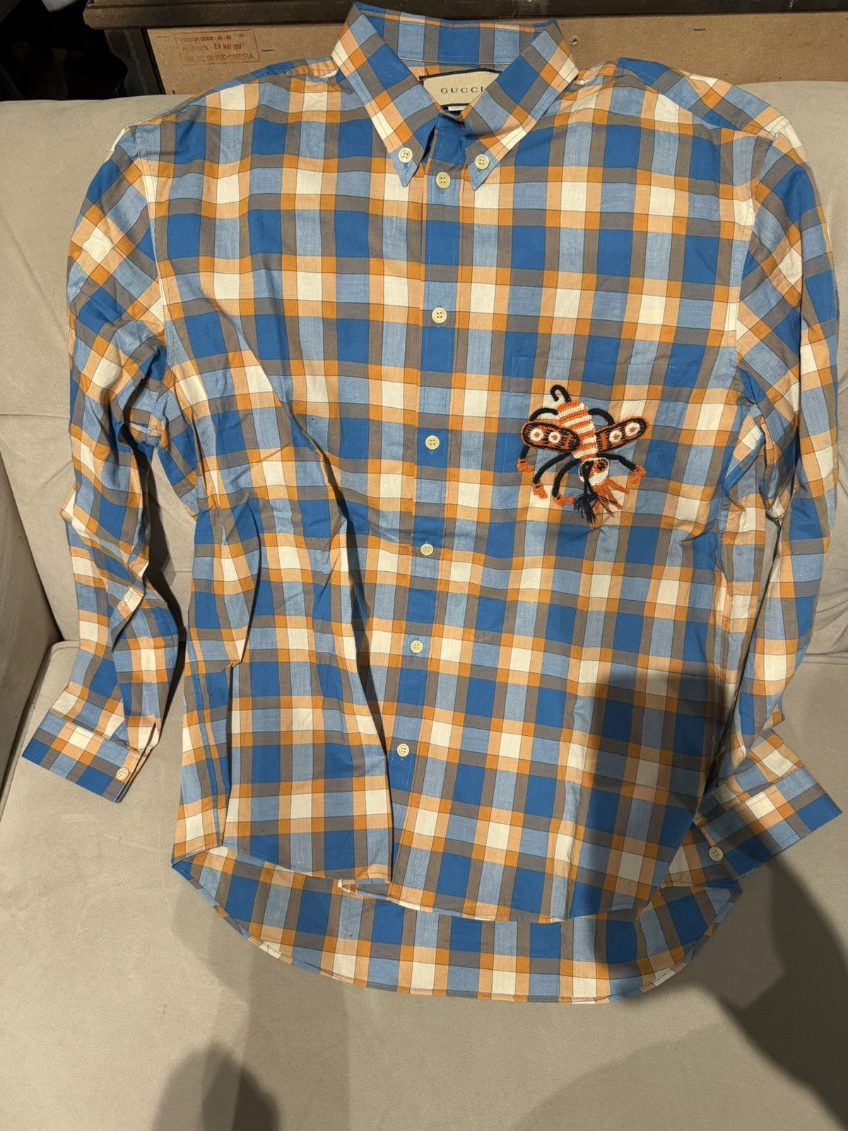 Gucci Gucci Check/Tartan Button Up Size US L / EU 52-54 / 3 - 1 Thumbnail