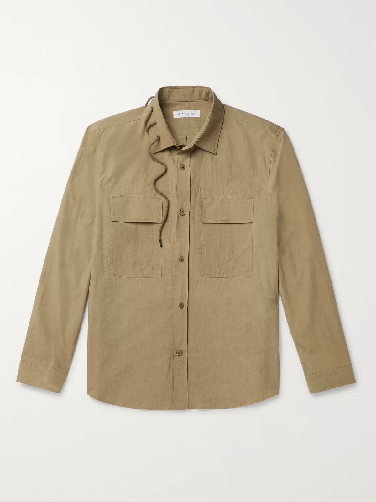 image of Craig Green Laced Shirt (Military Green) in Miltary Green, Men's (Size Small)