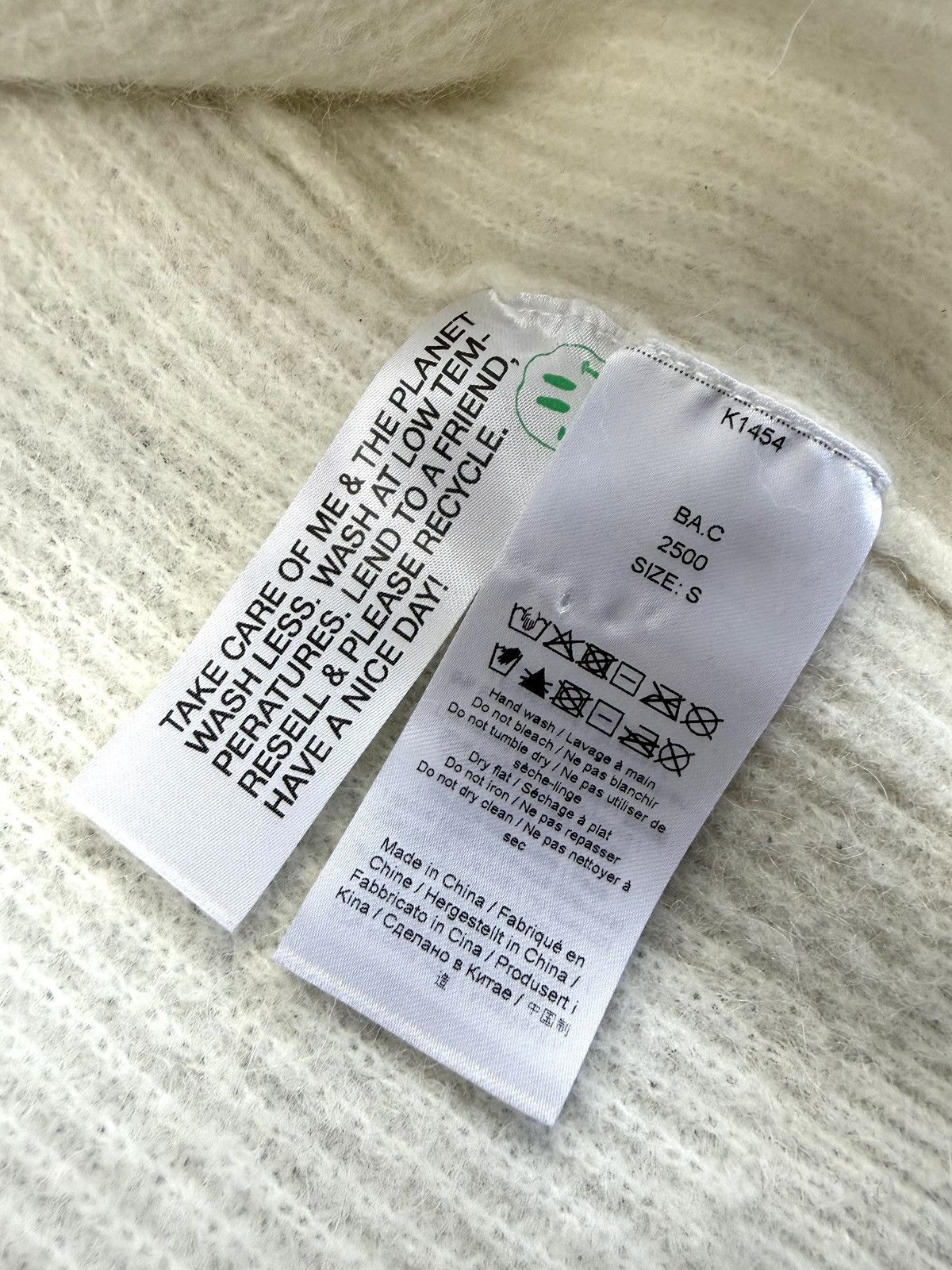 Ganni GANNI Alpaca Wool Knit Cardigan Cream Sweater Designer Size S / US 4 / IT 40 - 15 Thumbnail