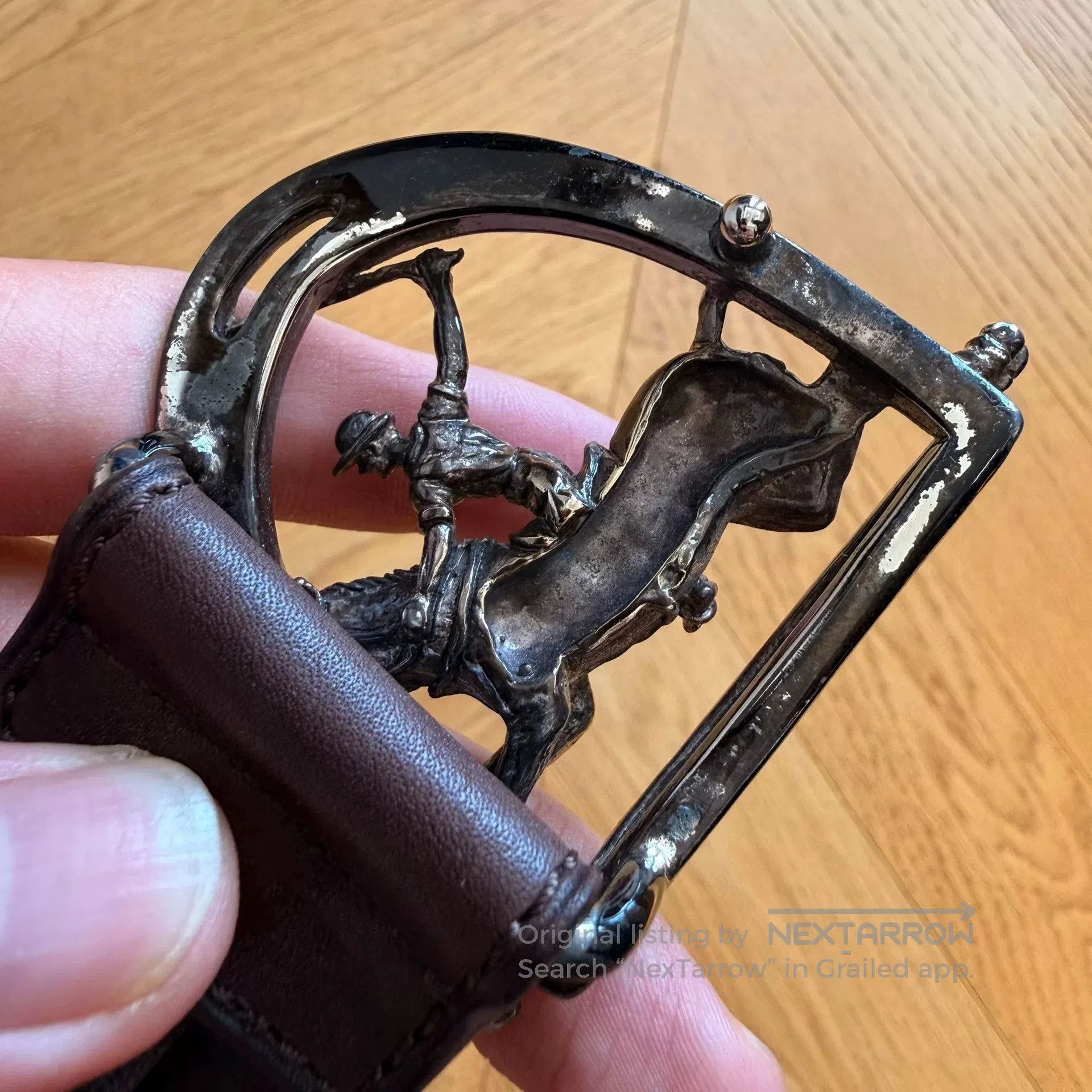 RLX Ralph Lauren Vintage Italian Alloy Buckle Polo Belt. Size ONE SIZE - 4 Thumbnail