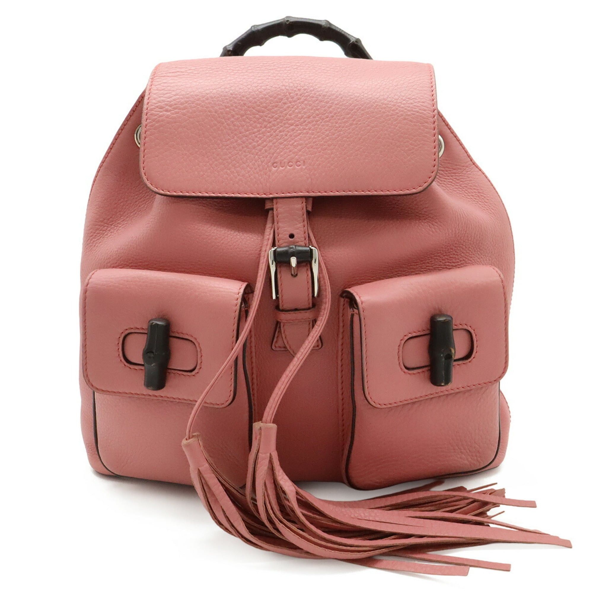 Gucci GUCCI Bamboo Backpack, Rucksack, Shoulder Bag, Tassel, Leather, Pink, 370833 Size ONE SIZE - 1 Thumbnail