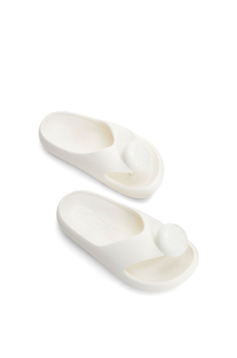 Loewe o1in1g0426 Pebble Thong Slides in White Size US 11 / IT 41 - 4 Thumbnail