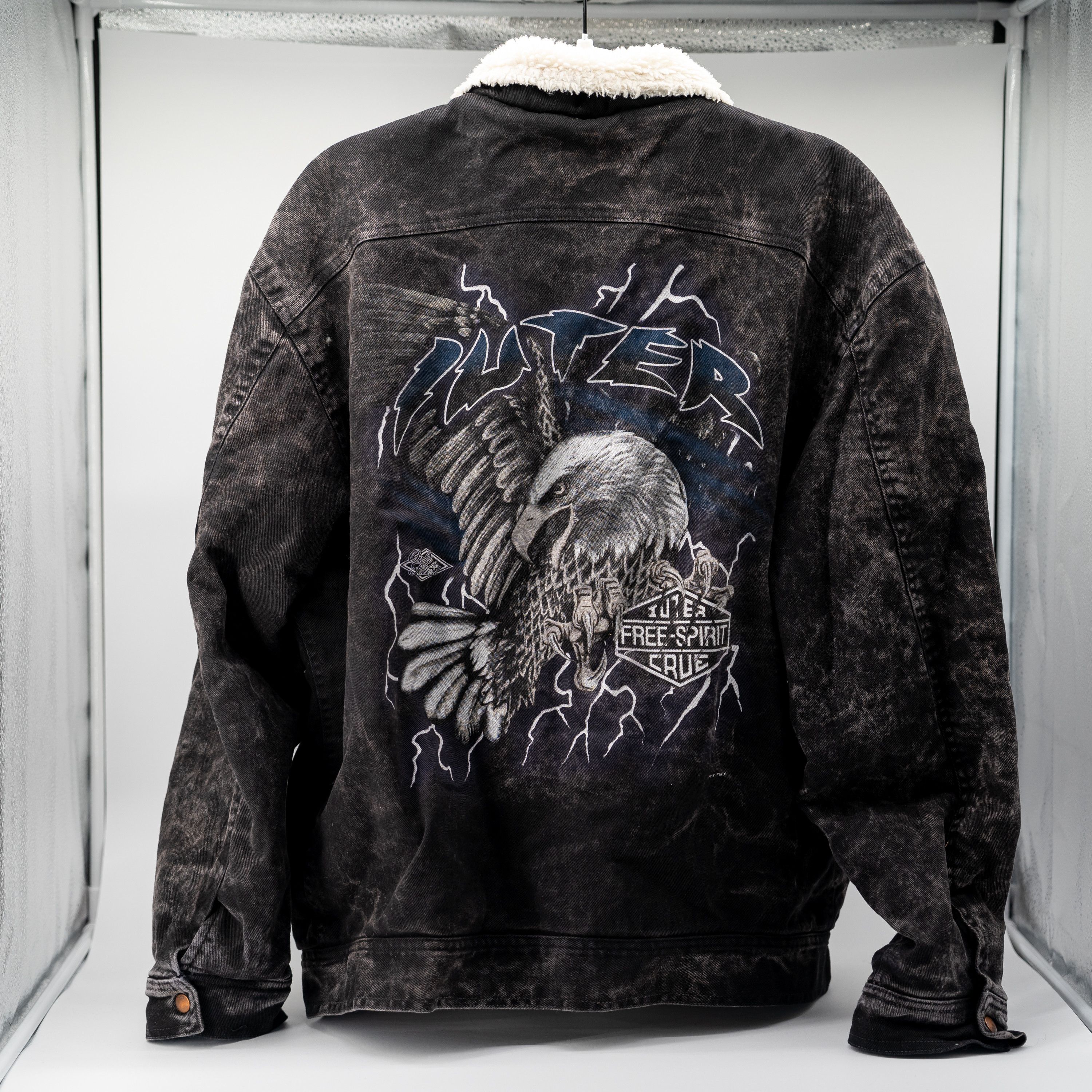Iuter size L - Iuter Marble Denim Jacket fur eagle black Size US L / EU 52-54 / 3 - 2 Thumbnail