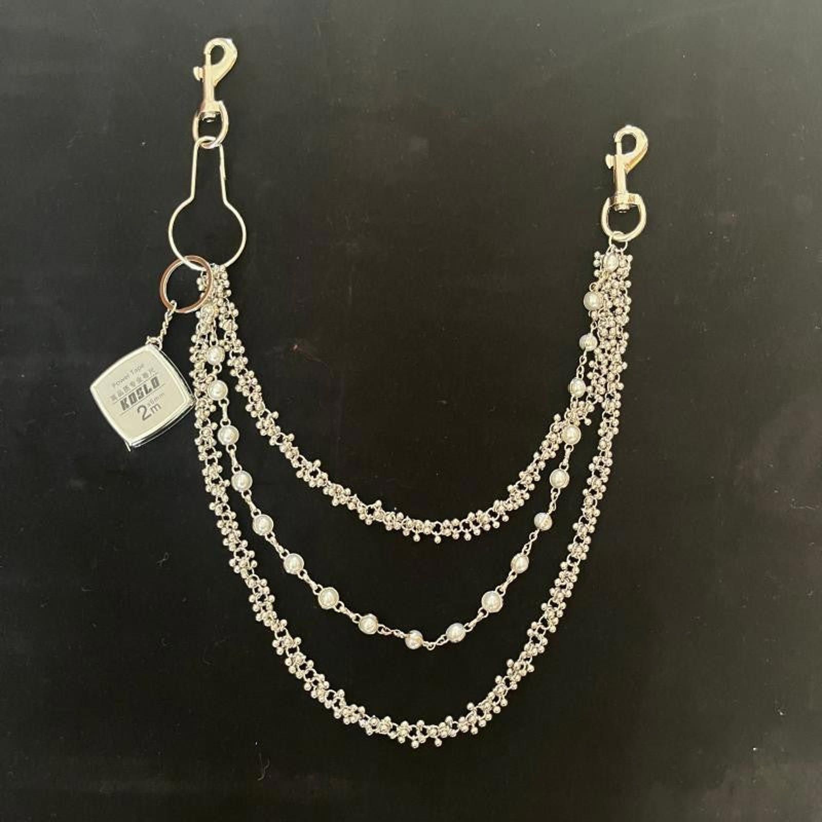 Jewelry 3 Pl Layer Pearl Silver Wallet Chain Size ONE SIZE - 2 Thumbnail