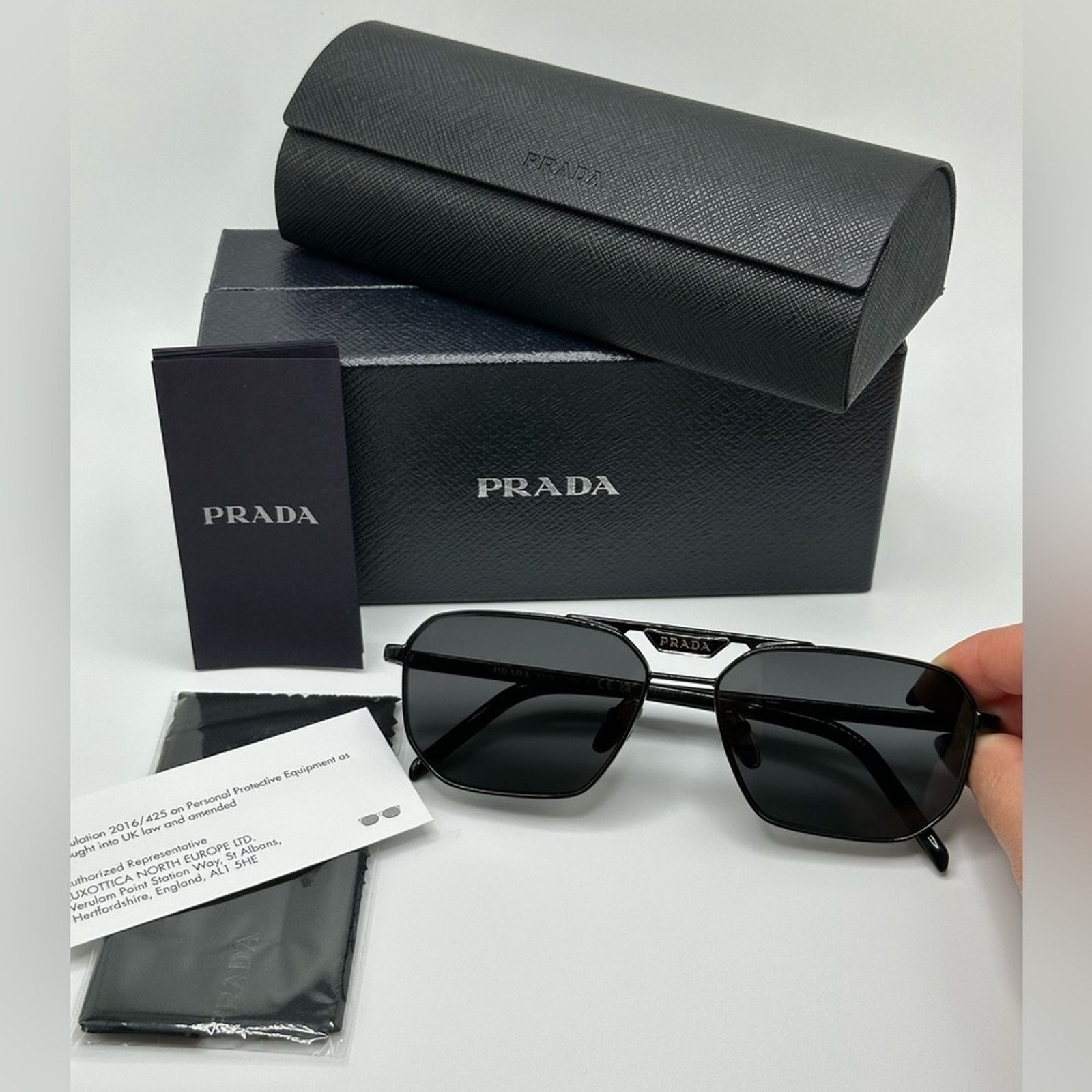 Prada PRADA Sunglasses PR58YS 1AB5S0 Black/Dark Grey Unisex NEW Size ONE SIZE - 10 Thumbnail