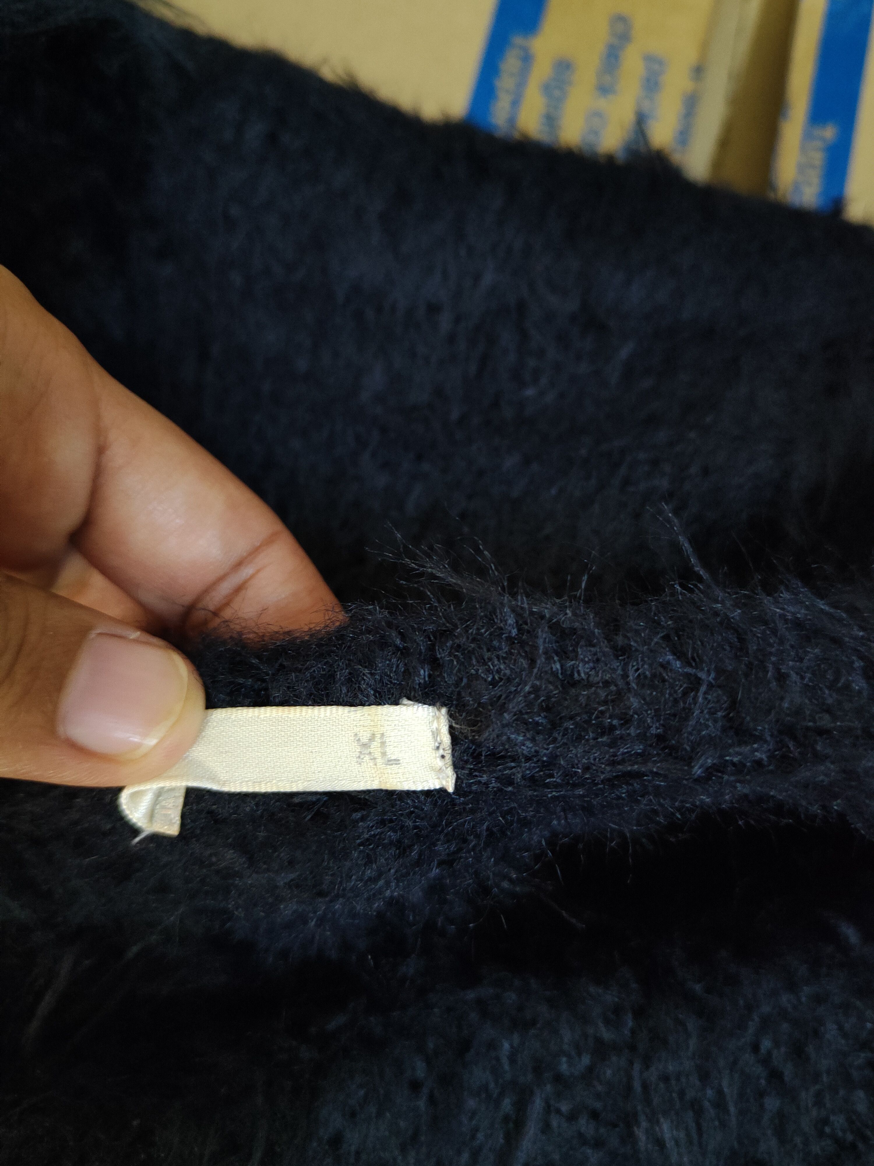 GU GU Navy Shag Shaggy Fur Mohair Knitwear #S1999 Size L / US 10 / IT 46 - 11 Thumbnail