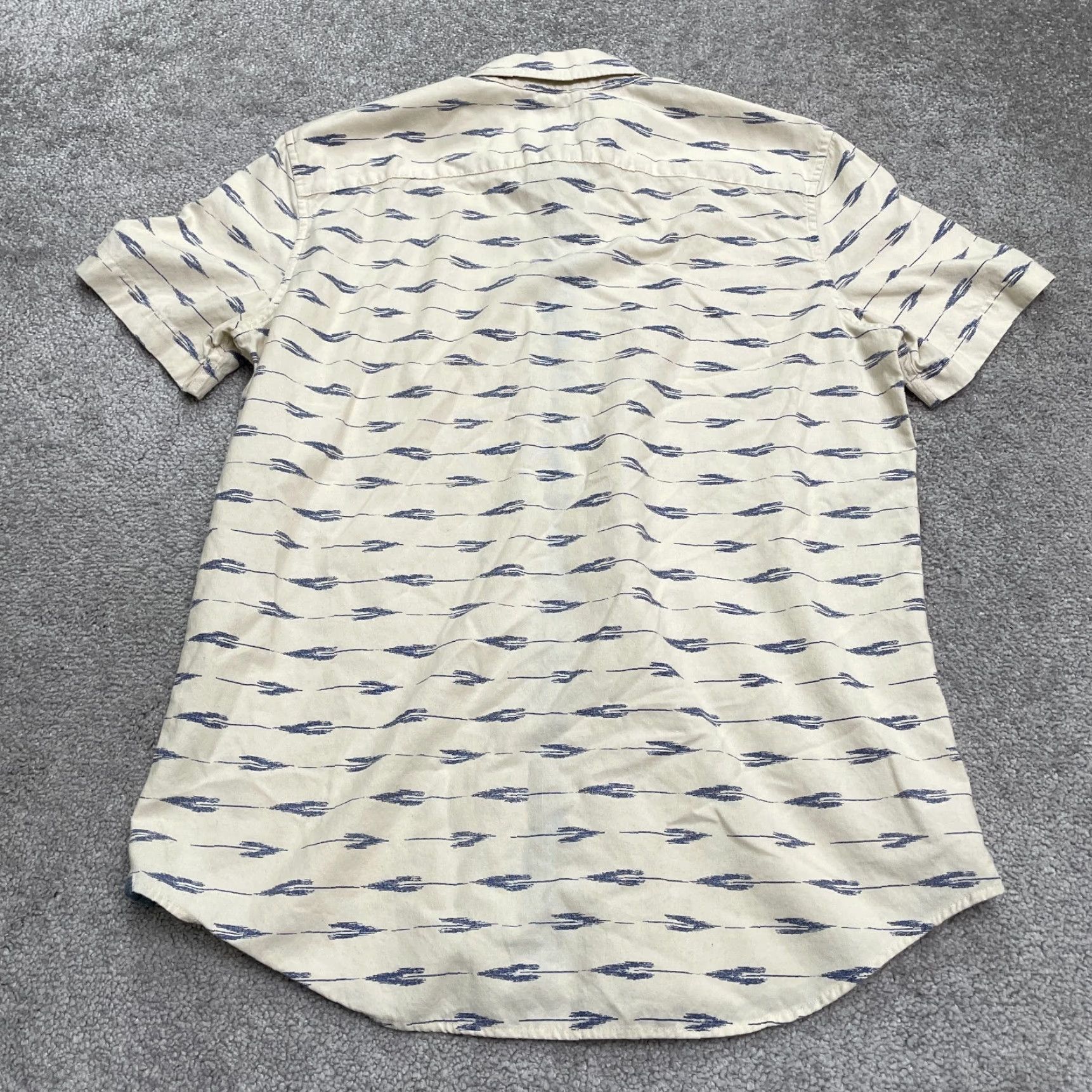 American Eagle Outfitters American Eagle Outfitters Button-Down Shirt Mens Medium Ivory Casual Cotton Size US M / EU 48-50 / 2 - 2 Thumbnail