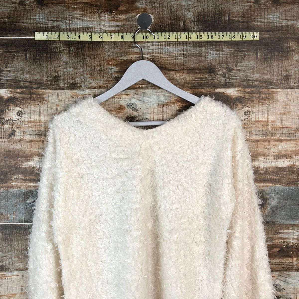 Homespun Knitwear × Japanese Brand DLL One Way White Mohair shaggy fur vintage Knitwear #C055 Size S / US 4 / IT 40 - 2 Thumbnail