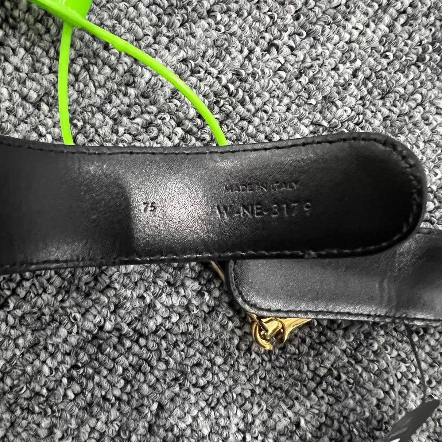 Celine CELINE Triomphe Horsebit Leather Belt 99 New 75cm Black&Gold Size ONE SIZE - 6 Thumbnail