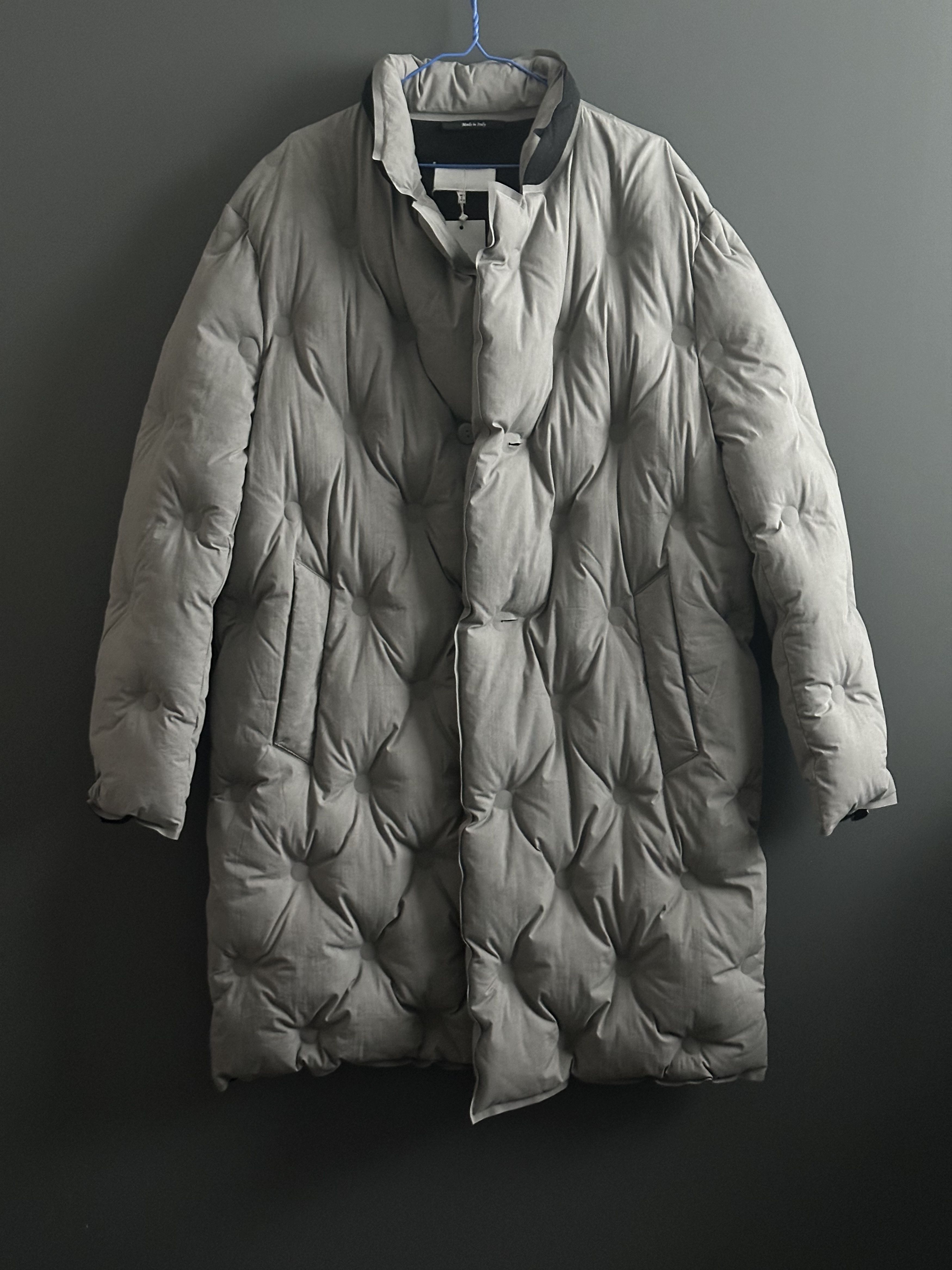 image of Maison Margiela Glam Puffer Coat in Grey, Men's (Size Medium)