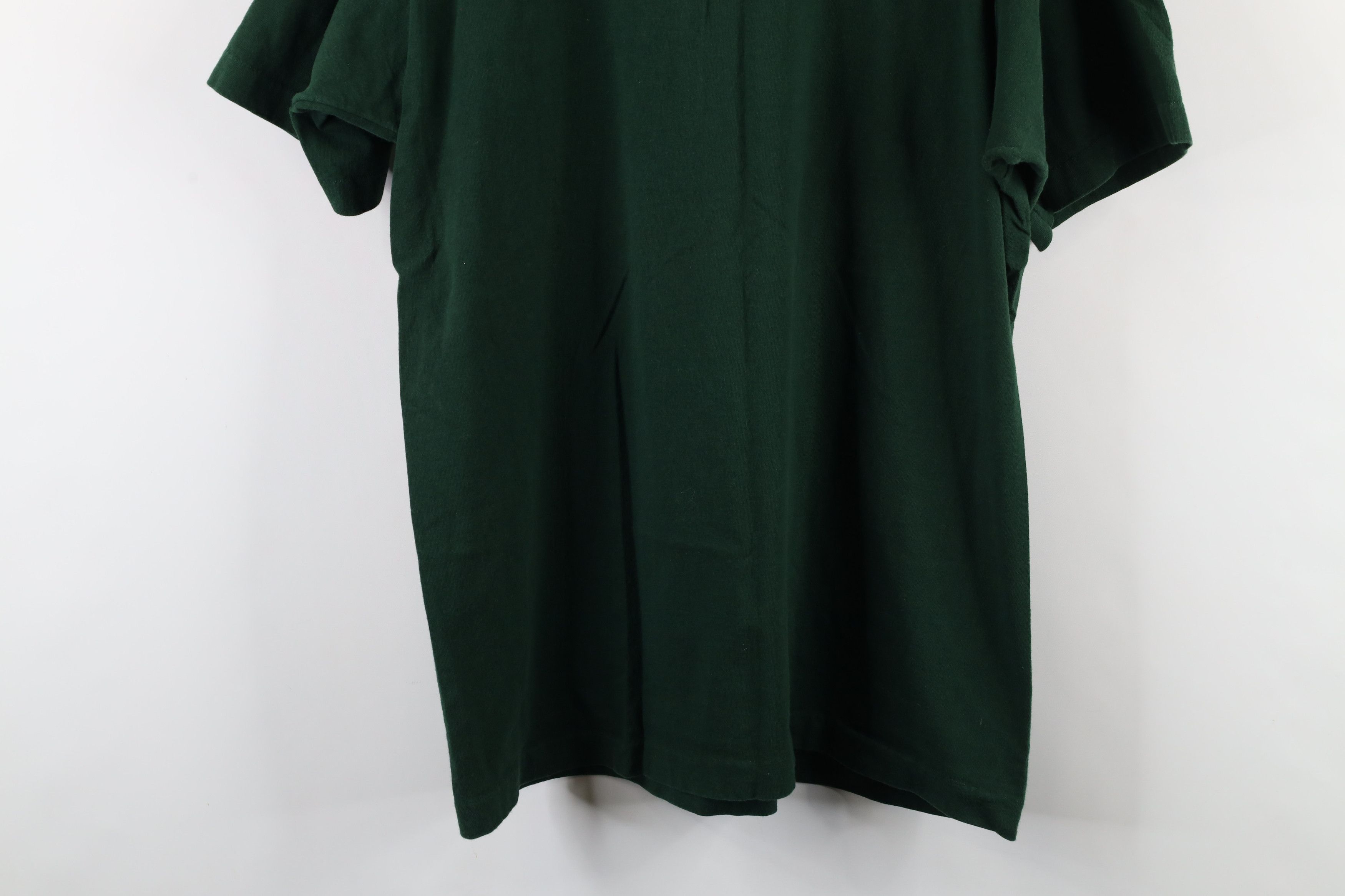 Vintage Vintage 90s Streetwear Heavyweight Cotton T-Shirt Green USA Size US XL / EU 56 / 4 - 11 Thumbnail