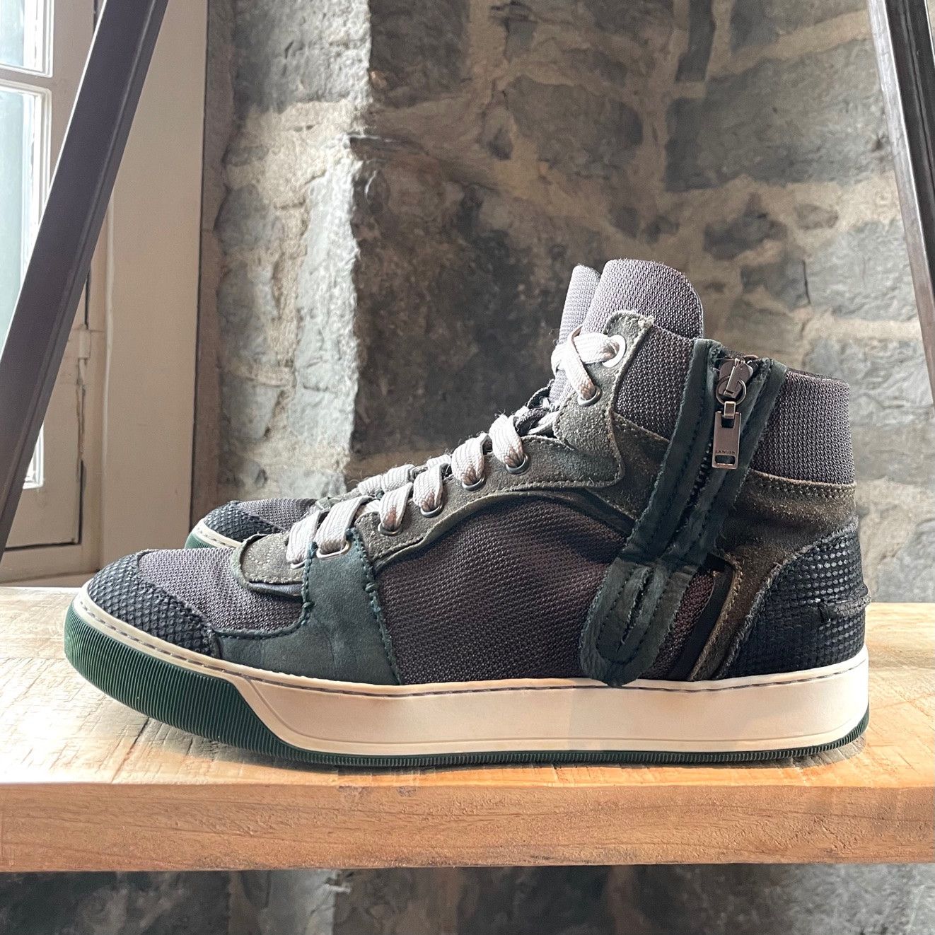 Lanvin Lanvin Forest Green Multi-fabric Mid-top Sneakers Size US 8 / EU 41 - 6 Thumbnail