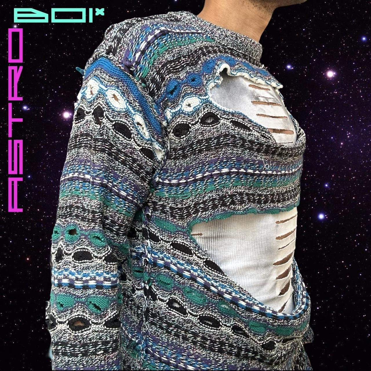 Other ASTROBOI* Black Cut Out Coogi Knit Sweater - Medium Size US M / EU 48-50 / 2 - 5 Thumbnail