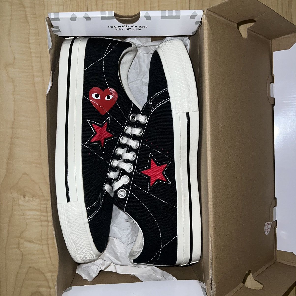 Comme des Garcons PLAY × Converse Comme des Garçons PLAY x Converse One Star Ox Black Size US 9 / EU 42 - 3 Thumbnail