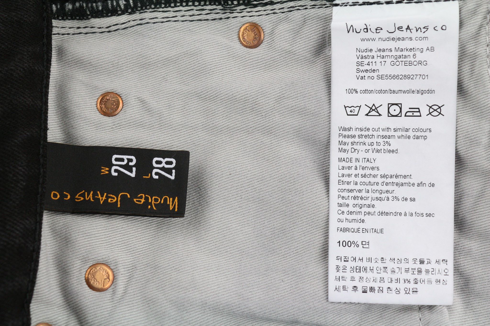 Nudie Jeans BREEZY BRITT W29/L28 Black Cotton Denim Jeans 80668 Size US 29 - 6 Thumbnail