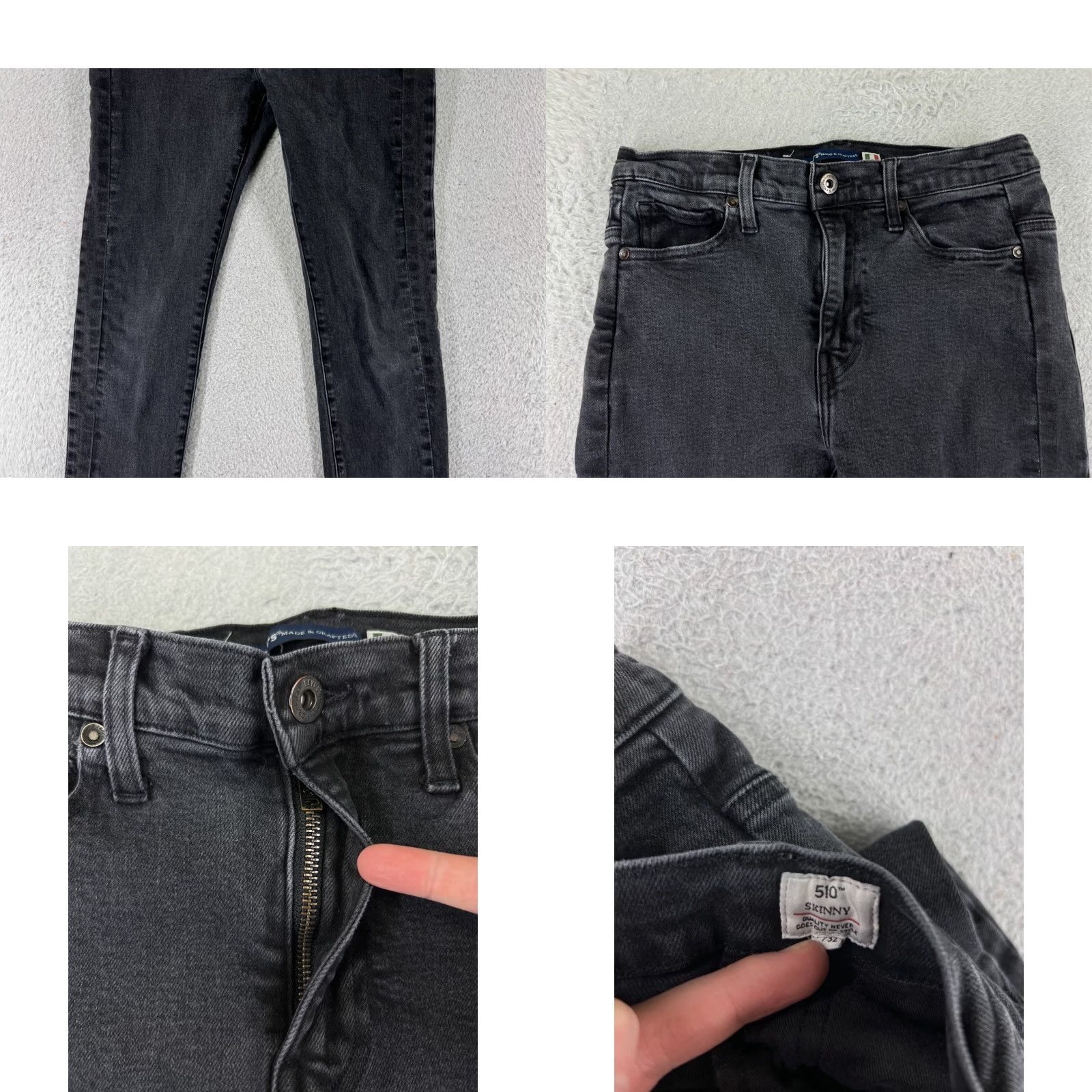 Levi's Levi's 510 Jeans Slim Fit Black Denim 30 Adult Men 5-Pocket Cotton Blend Zip Inseam 32 Reading Vintage: No Size US 30 / EU 46 - 8 Thumbnail