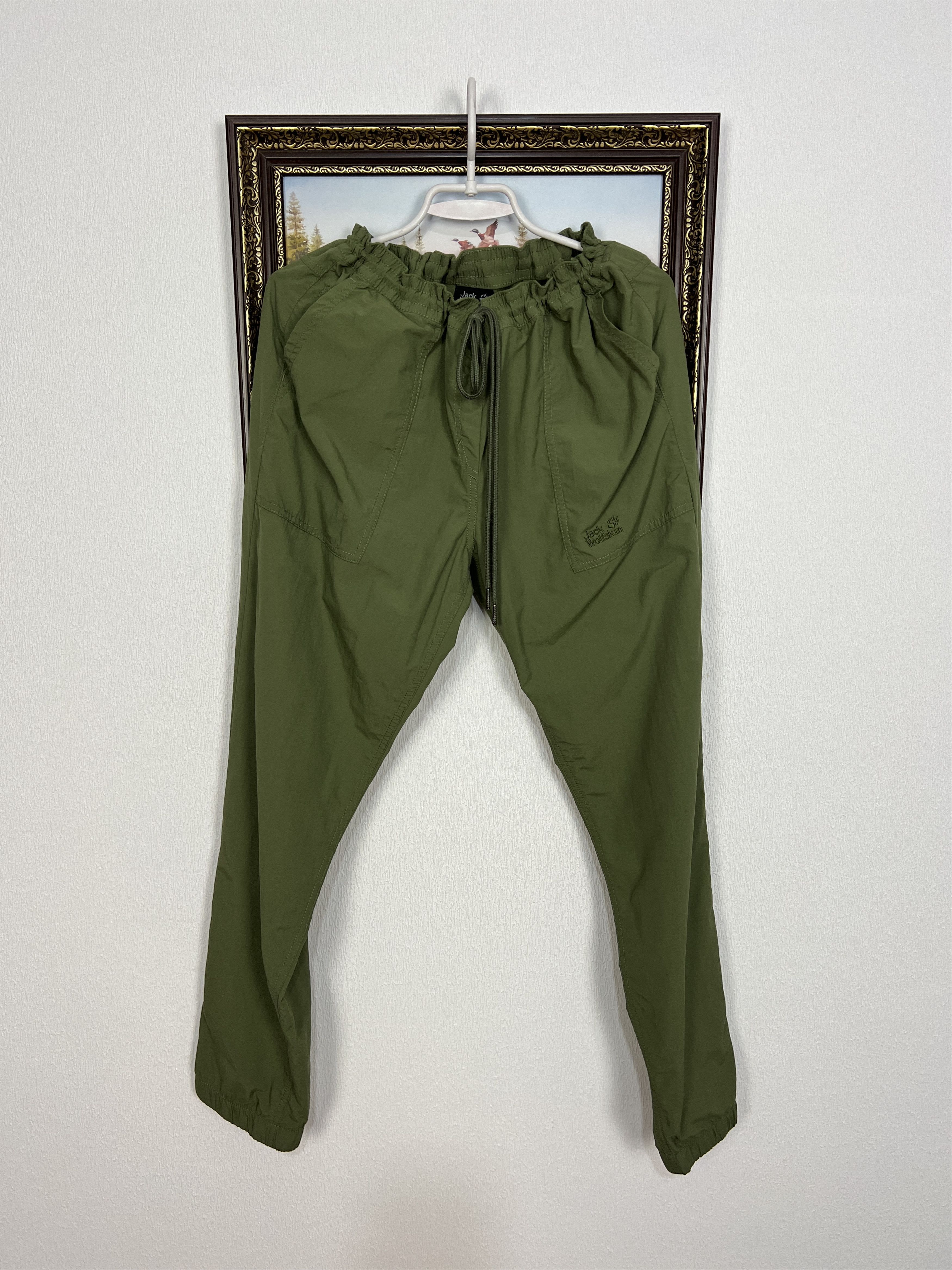 Jack Wolfskin Outdoors Women Hiking Pants Green Khaki Windbreaker Rare XL Size 36" / US 14 / IT 50 - 1 Thumbnail