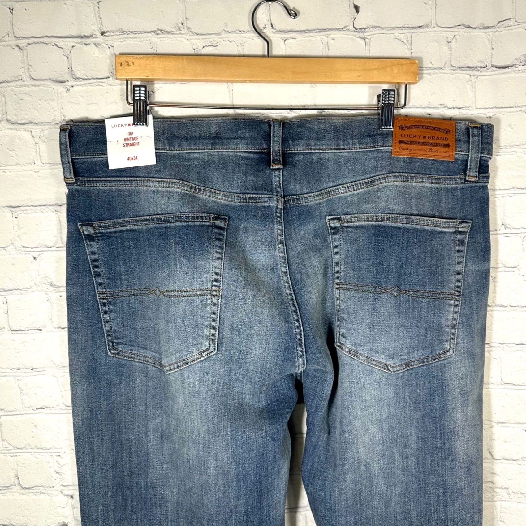 Lucky Brand Lucky Brand 363 Vintage Straight Jeans Mens 40x34 Blue CoolMax Denim New Size US 36 / EU 52 - 7 Thumbnail