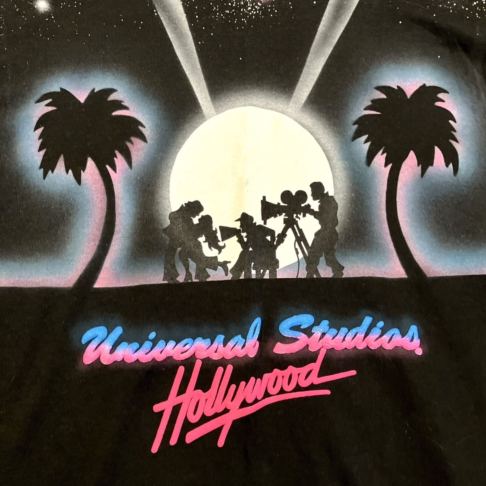 Fruit Of The Loom NWOT Universal Studios Hollywood Puff Print AOP Single Stitch T Shirt L Black Cotton 1990s Graphic Tee Mens Size US L / EU 52-54 / 3 - 2 Thumbnail