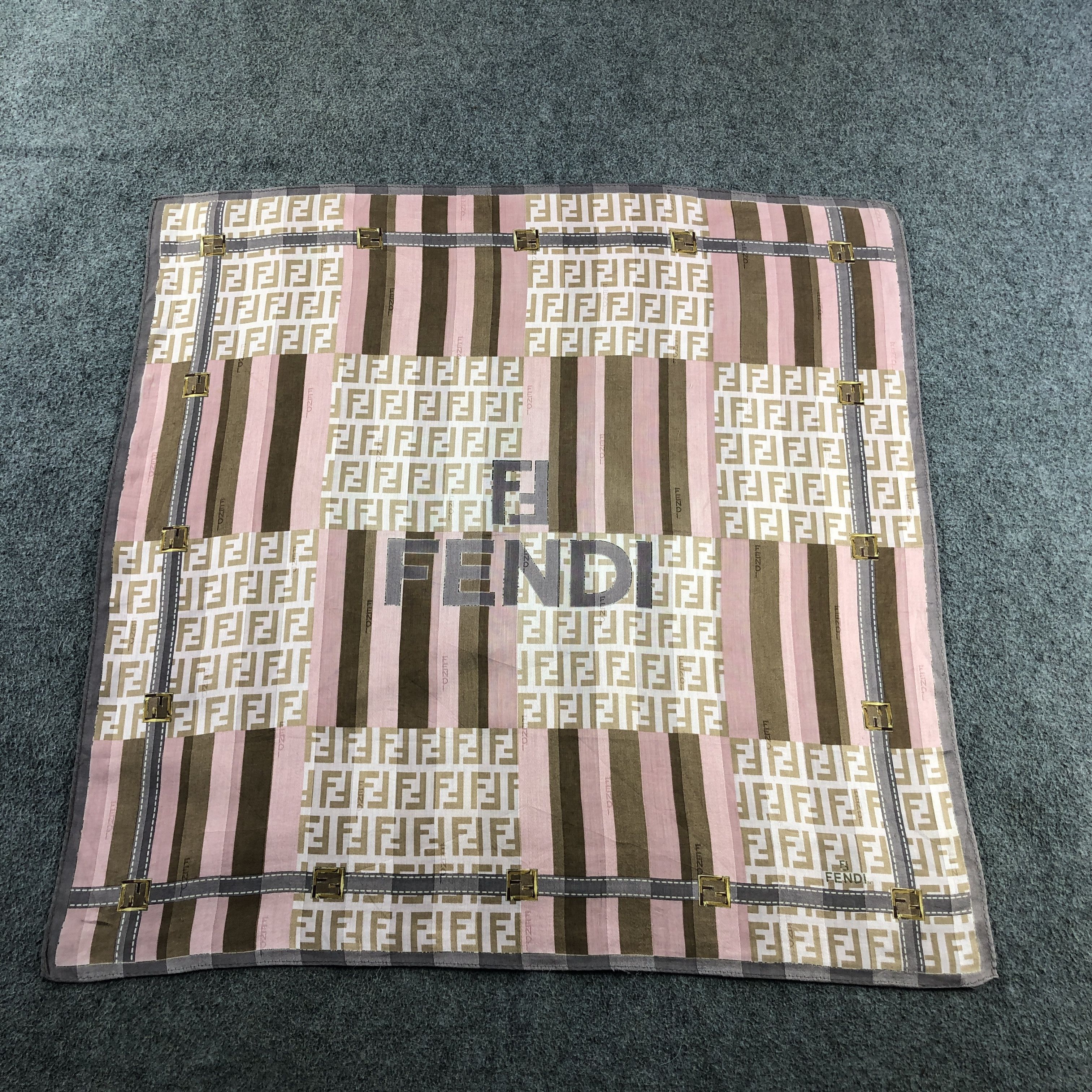 Vintage Fendi Monogram FF Handkerchief Neckerchief Bandana H2717 Size ONE SIZE - 1 Thumbnail