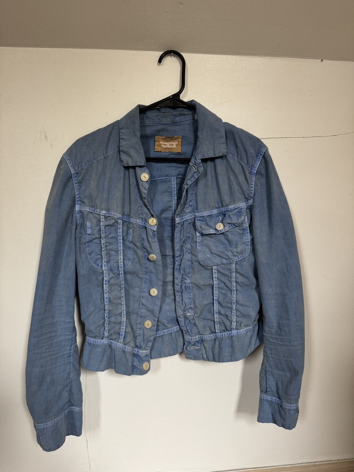 Takahiromiyashita The Soloist. Blue SS12 “Symphony #0005” cropped trucker jacket. Size US S / EU 44-46 / 1 - 1 Thumbnail