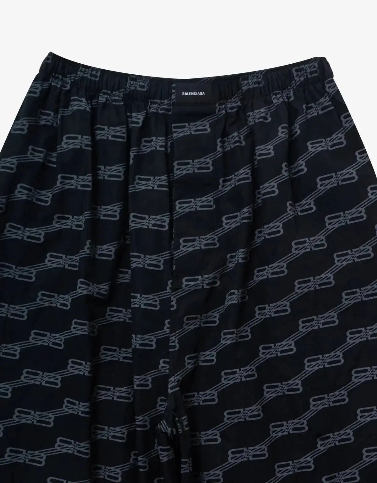 Balenciaga o1s1wg111224 BB Monogram Pyjama Pant in Black/Grey Size US 38 / EU 54 - 3 Thumbnail