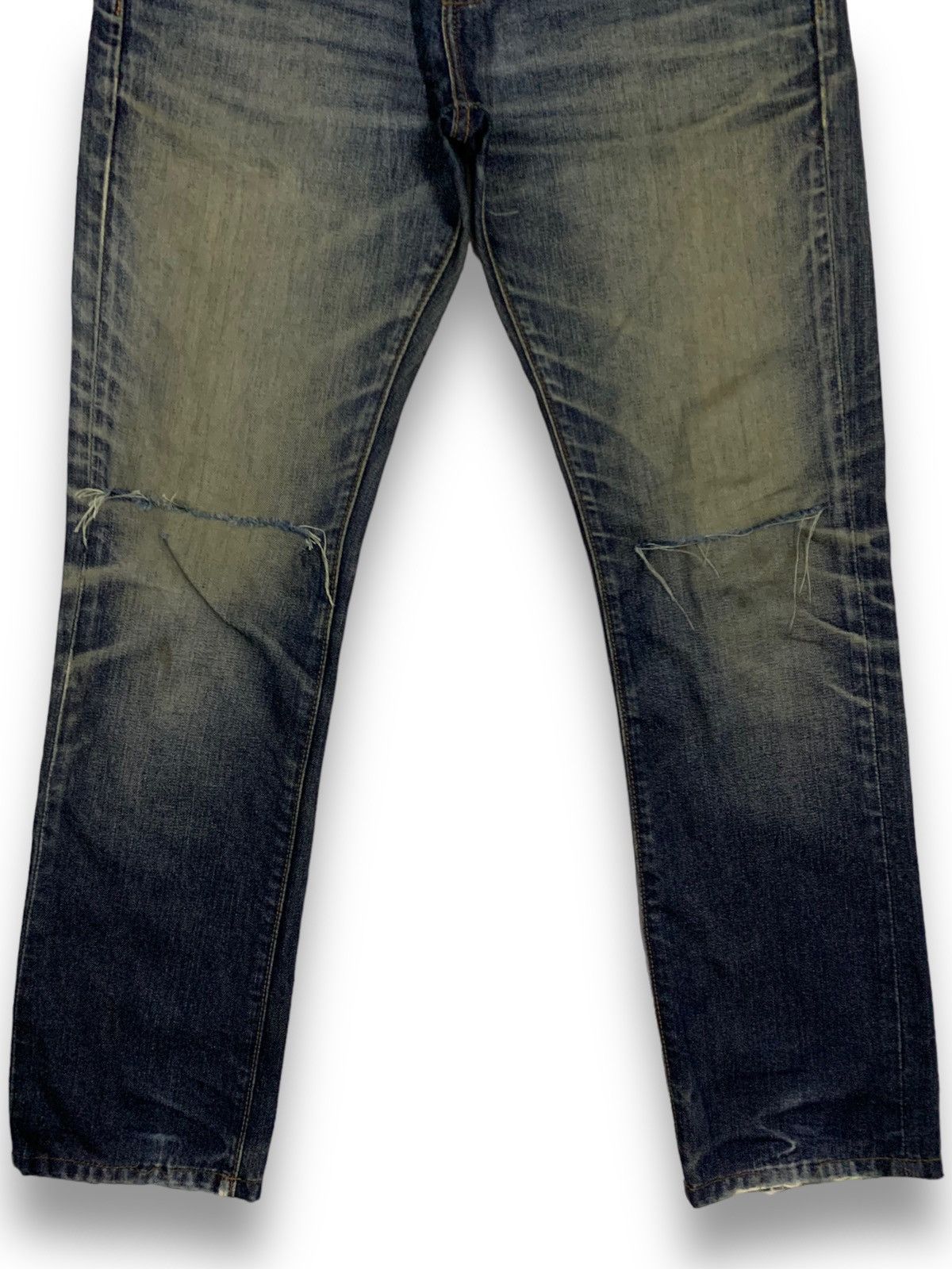 Gap Vintage Gap 1969 Dark Blue Wash Slim Distressed Jeans Size US 30 / EU 46 - 9 Thumbnail