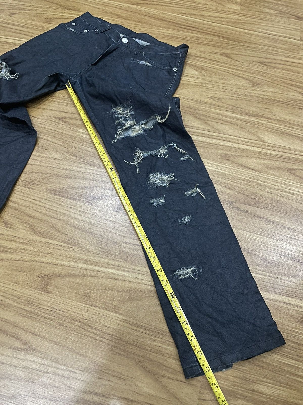 Jil Sander Raf Simons era Jil Sander Waxed Distressed Denim Pant Size US 29 - 18 Thumbnail