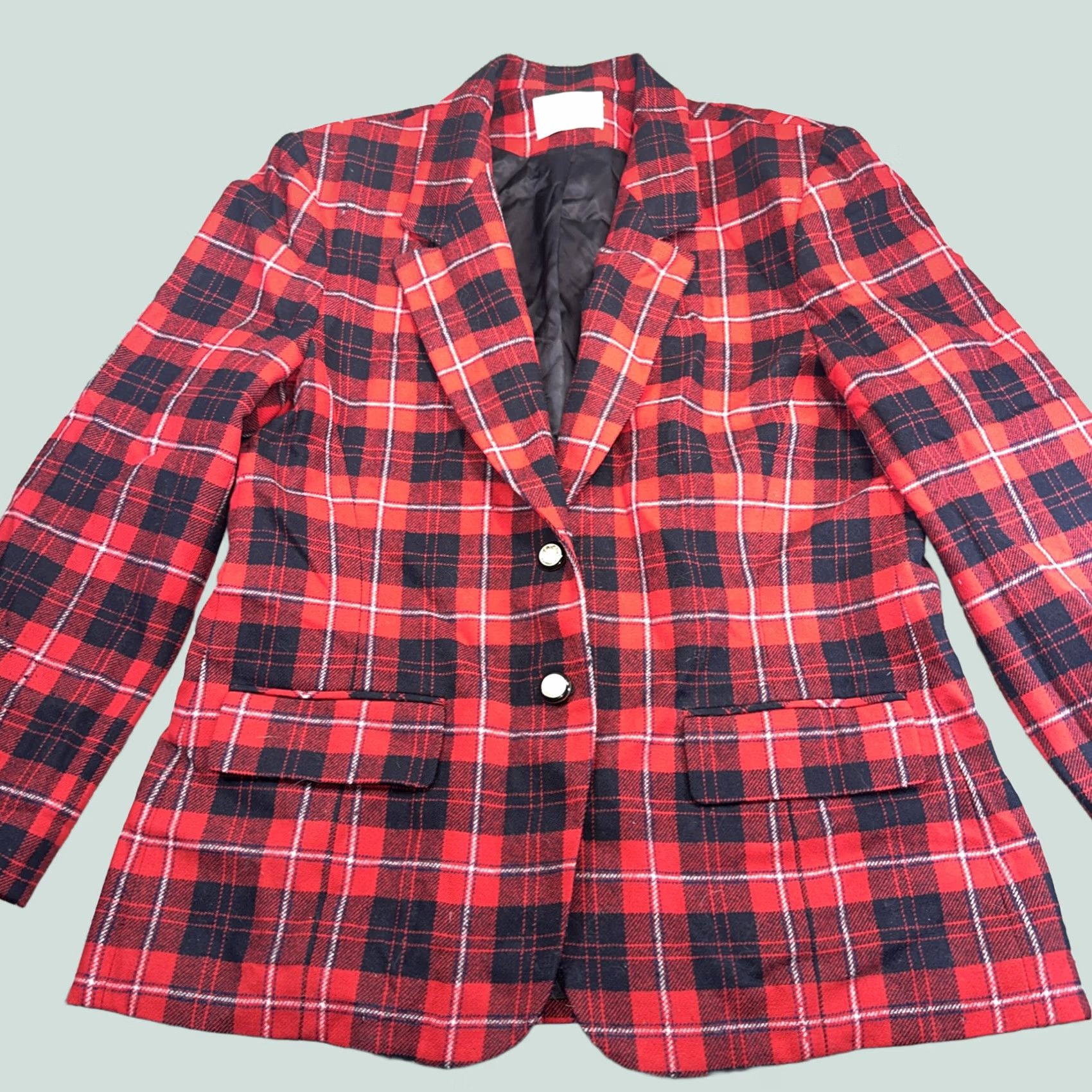 Pendleton VINTAGE Pendleton Blazer Wool 100% Tweed Red Plaid Gold Buttons Size 12 Womens Jacket Size XL / US 12-14 / IT 48-50 - 1 Thumbnail