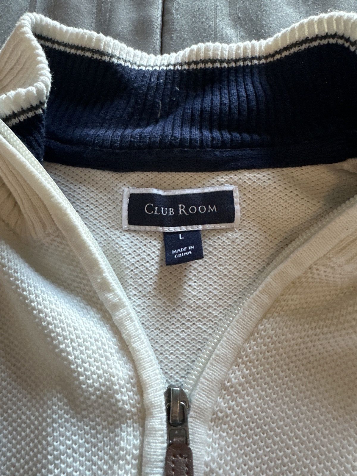 Club Room Club Room Quarter Zip Sweater (White) Size US L / EU 52-54 / 3 - 4 Thumbnail