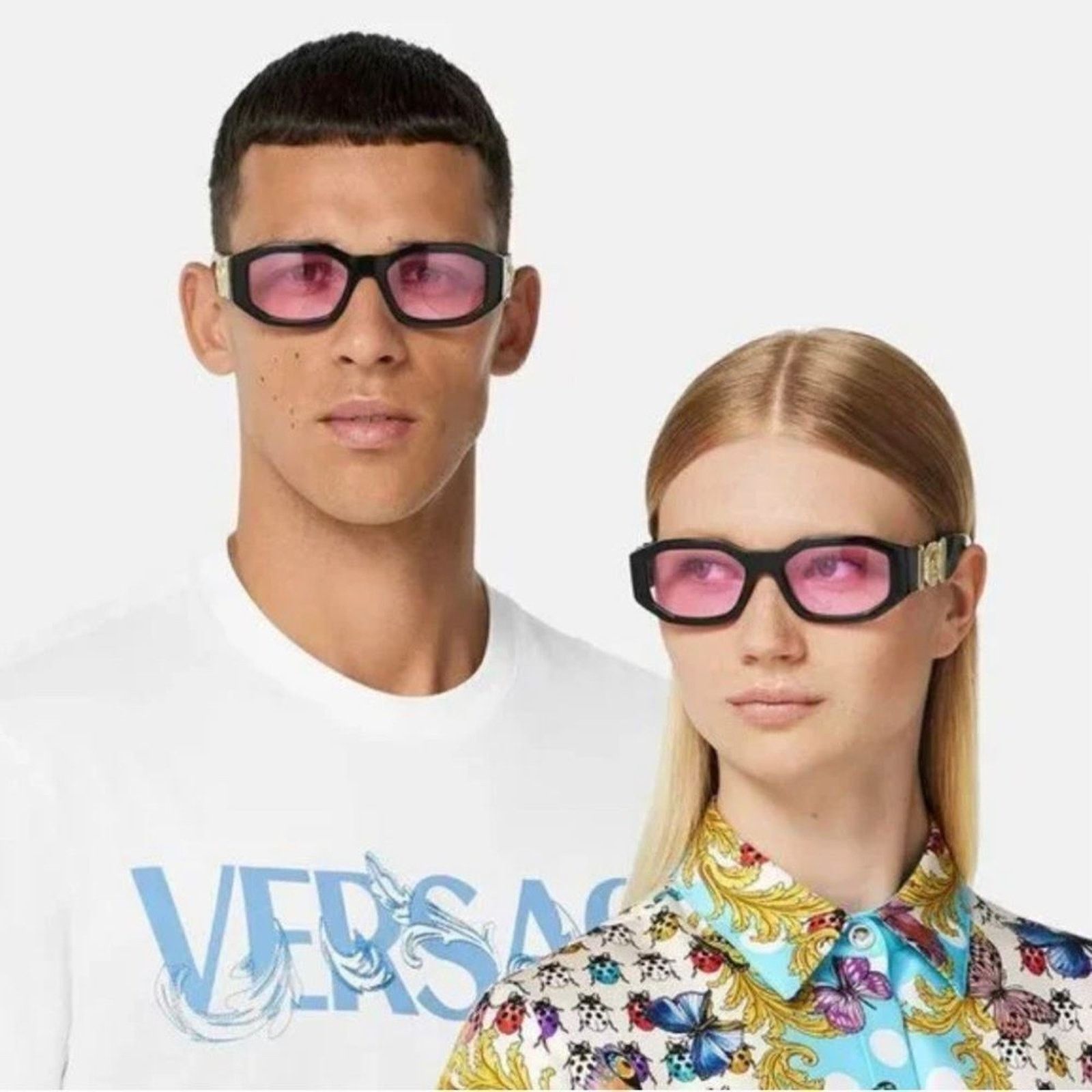 Versace BRAND NEW VERSACE VE4361 GB1/84 Black Pink Unisex Sunglasses Size ONE SIZE - 1 Thumbnail
