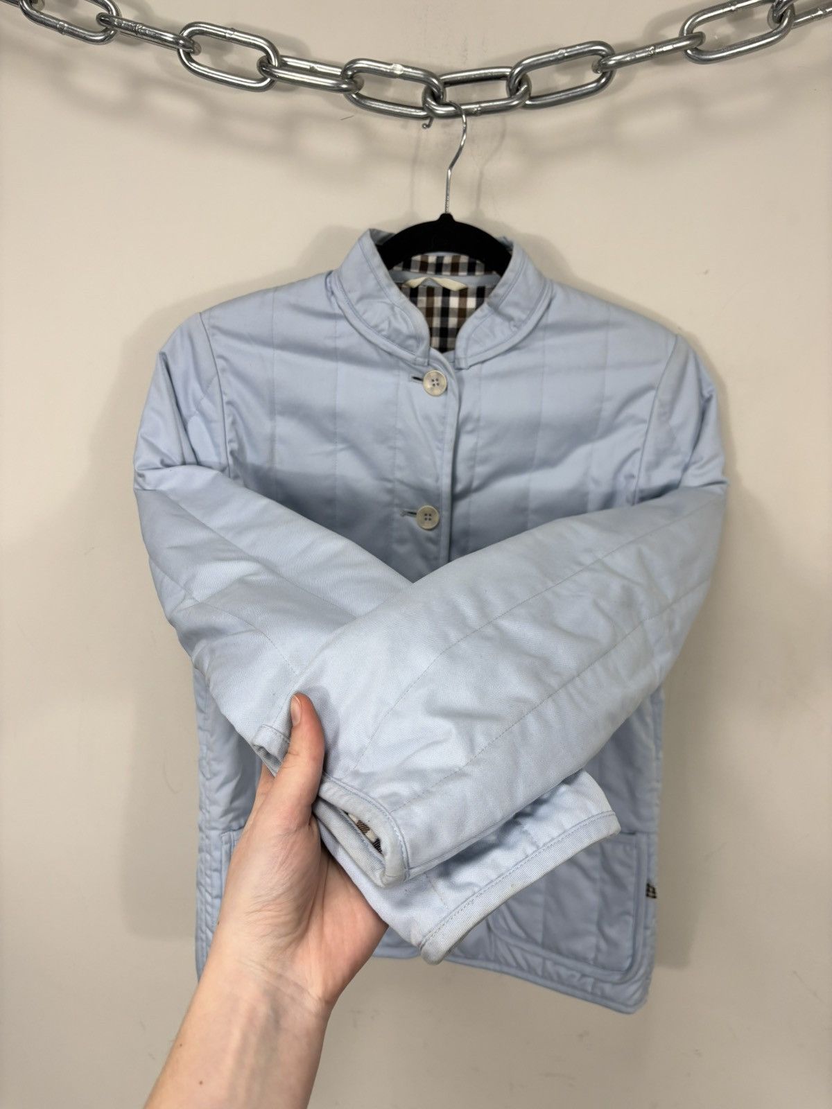 Aquascutum Aquascutum Women’s Light Blue Quilted Jacket Size S / US 4 / IT 40 - 12 Thumbnail