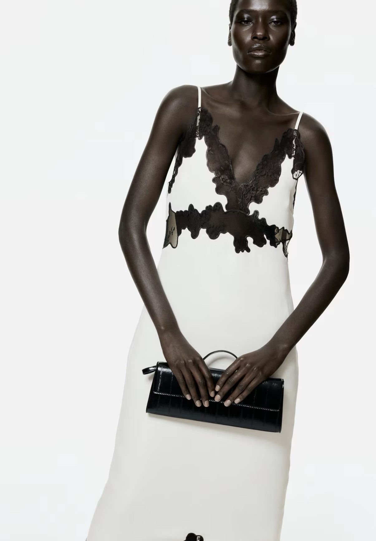 H&M H&M Lace-Trimmed Slip Dress Size M / US 6-8 / IT 42-44 - 2 Thumbnail