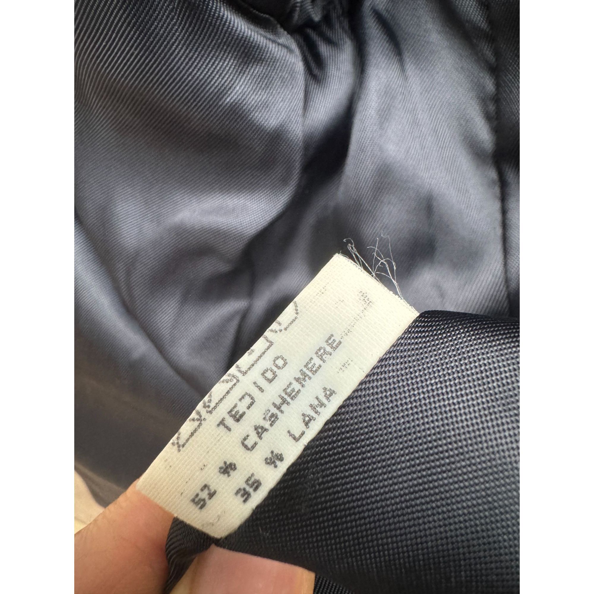 Yves Saint Laurent Dark Navy Cashmere Wool Coat Size US L / EU 52-54 / 3 - 6 Thumbnail